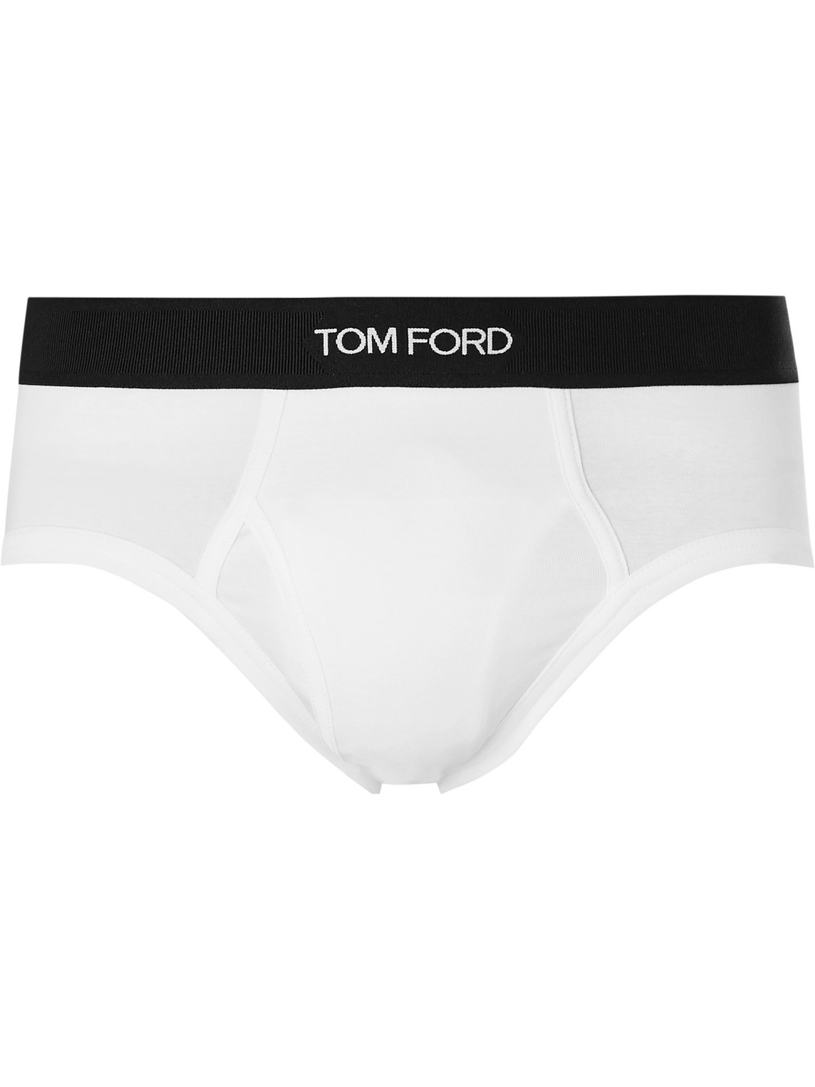 Tom Ford White Briefs With Logo In Cotton Man In White