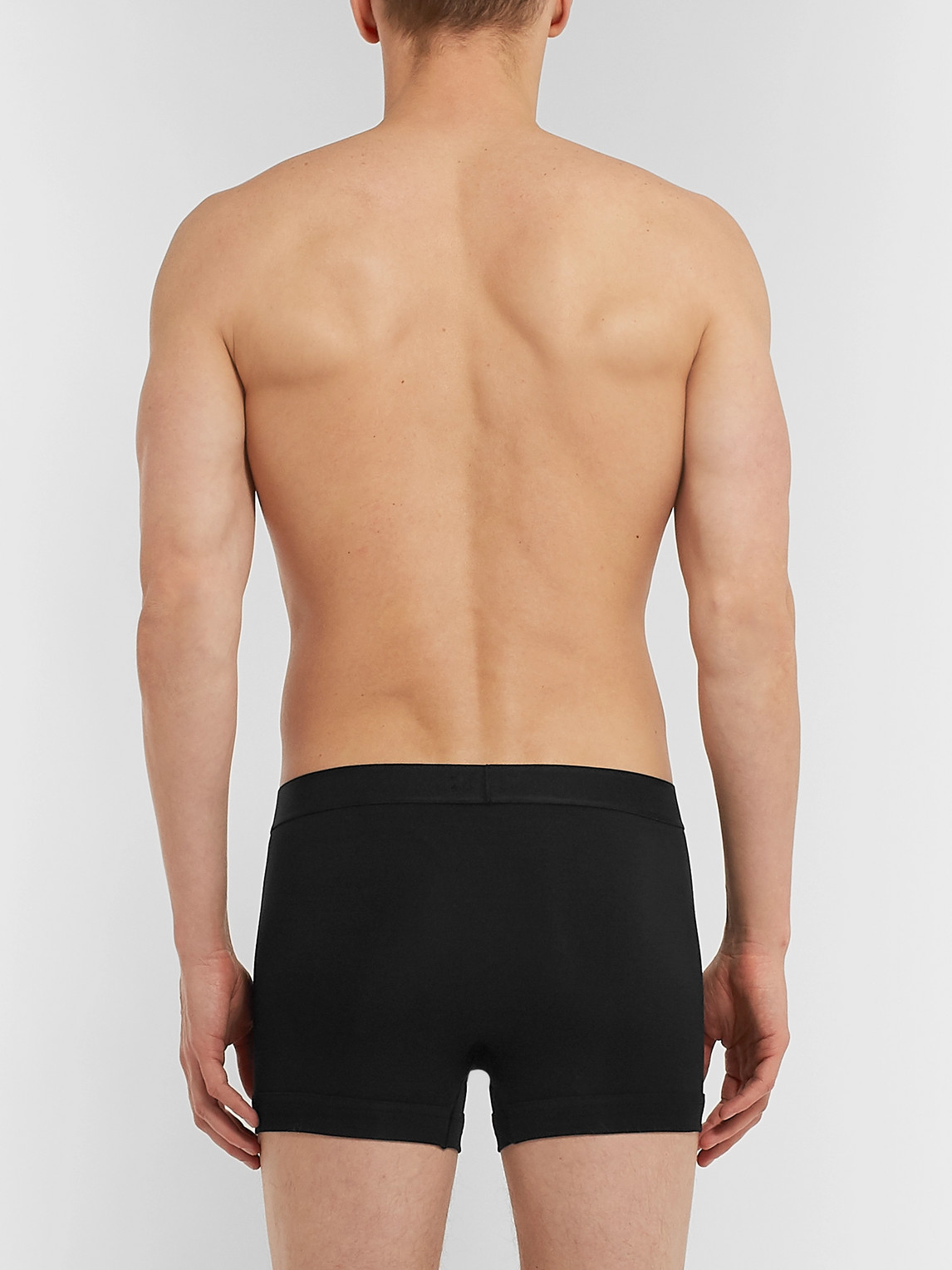 Shop Tom Ford Stretch-cotton Boxer Briefs In Black