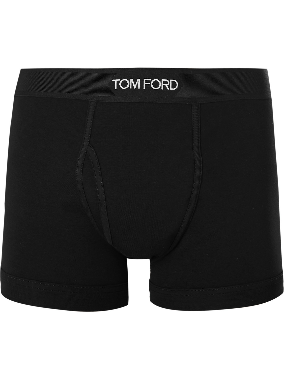 Shop Tom Ford Stretch-cotton Boxer Briefs In Black