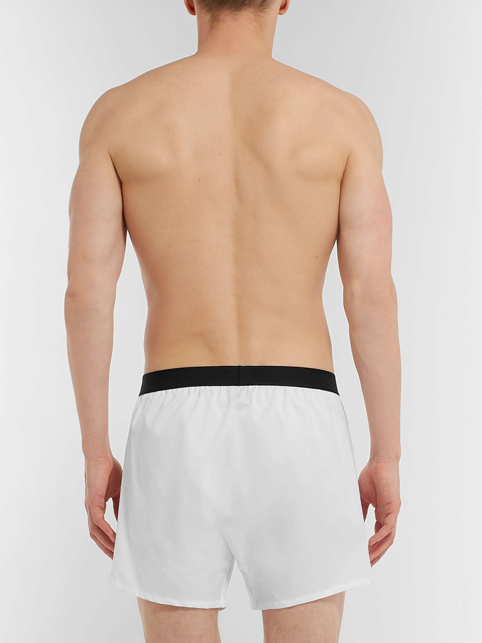 TOM FORD Grosgrain-Trimmed Cotton Boxer Shorts