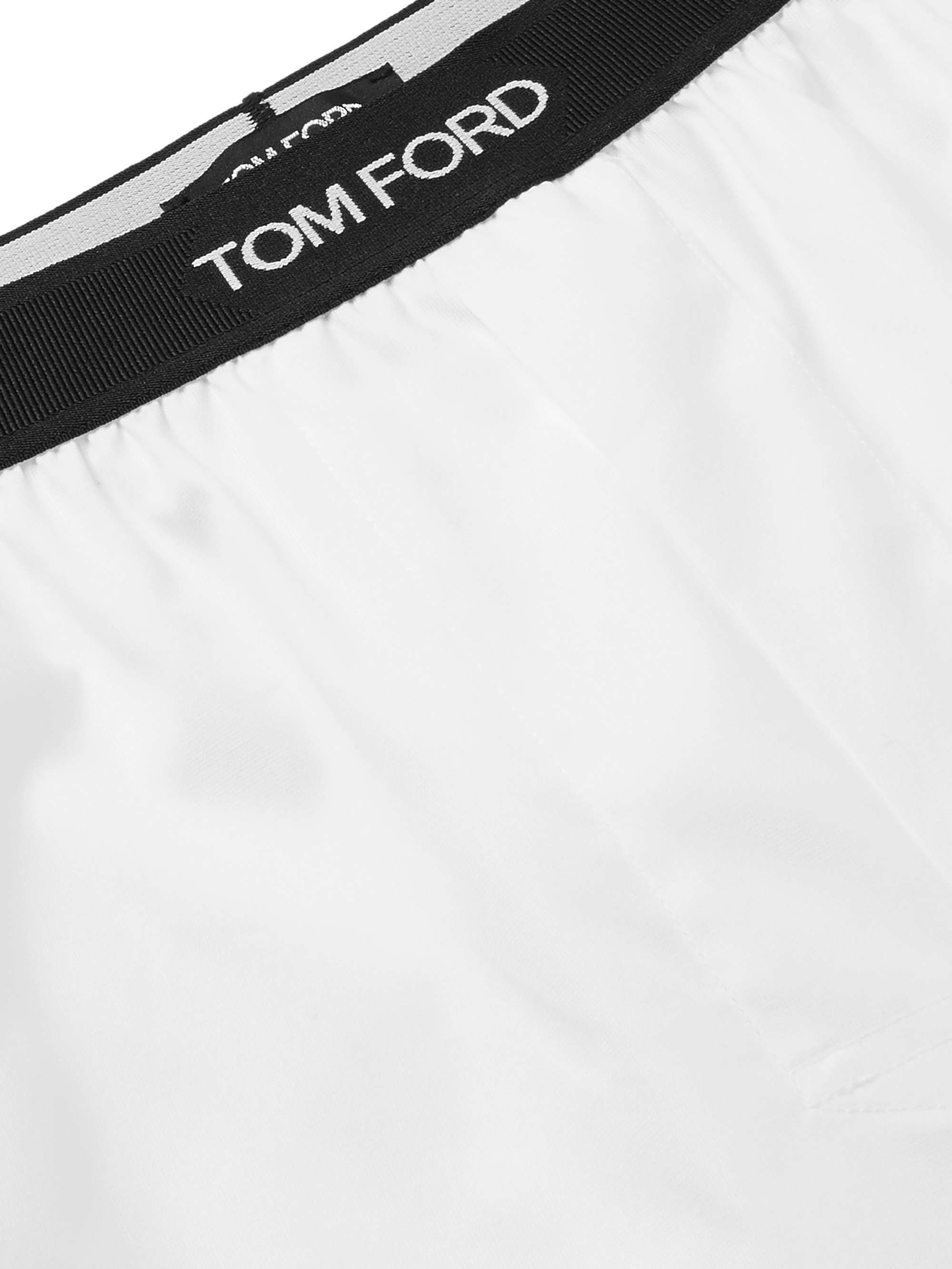 TOM FORD Grosgrain-Trimmed Cotton Boxer Shorts for Men | MR PORTER