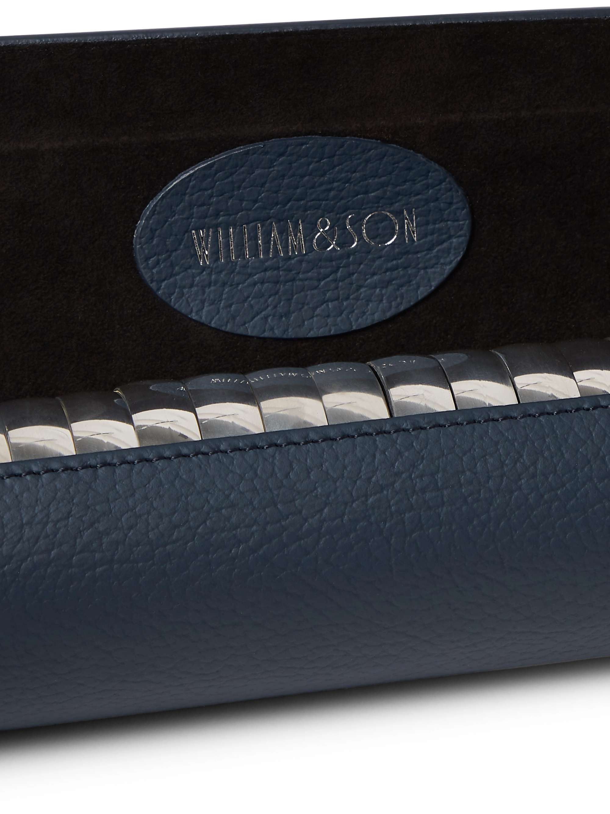 WILLIAM & SON Reversible Leather Checkers and Chess Board