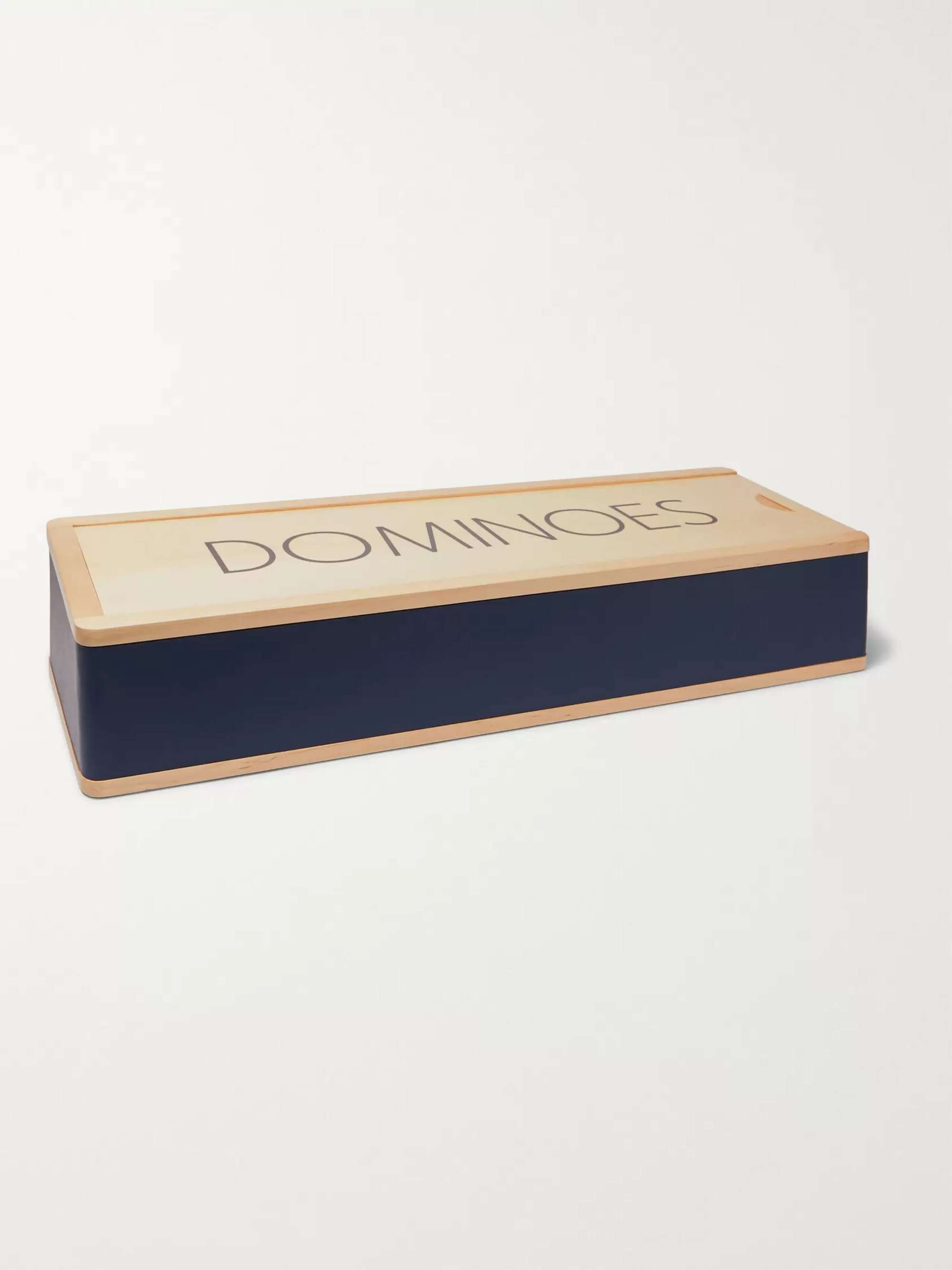 WILLIAM & SON Leather and Maple Wood Carpet Dominoes Set