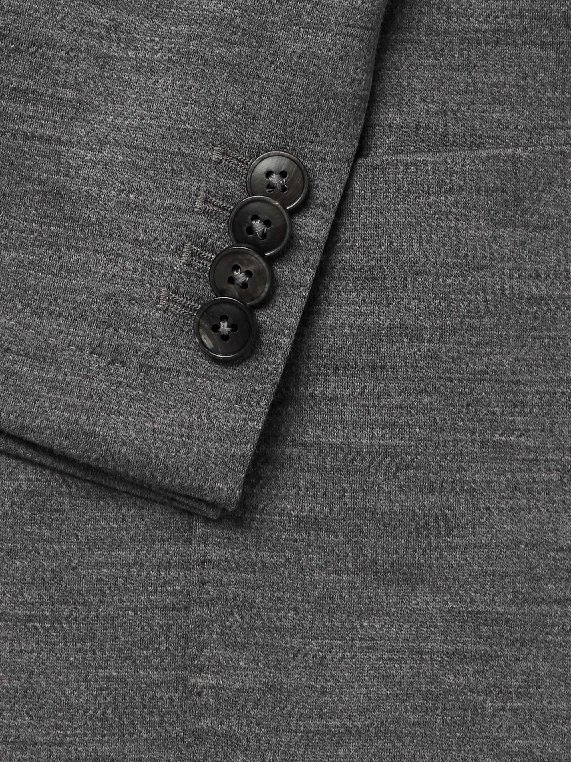 Z ZEGNA Grey Slim-Fit TECHMERINO Wool-Jersey Suit Jacket