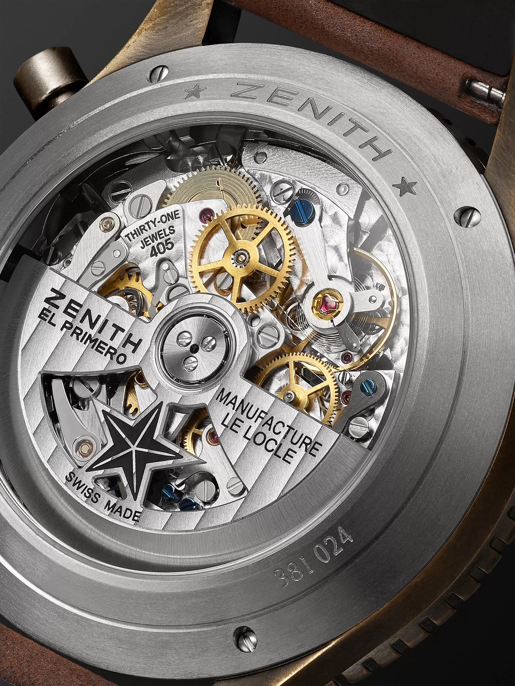 ZENITH Pilot Cronometro TIPO CP-2 Automatic 43mm Bronze and Nubuck Watch, Ref. No. 29.2240.405/18.C801