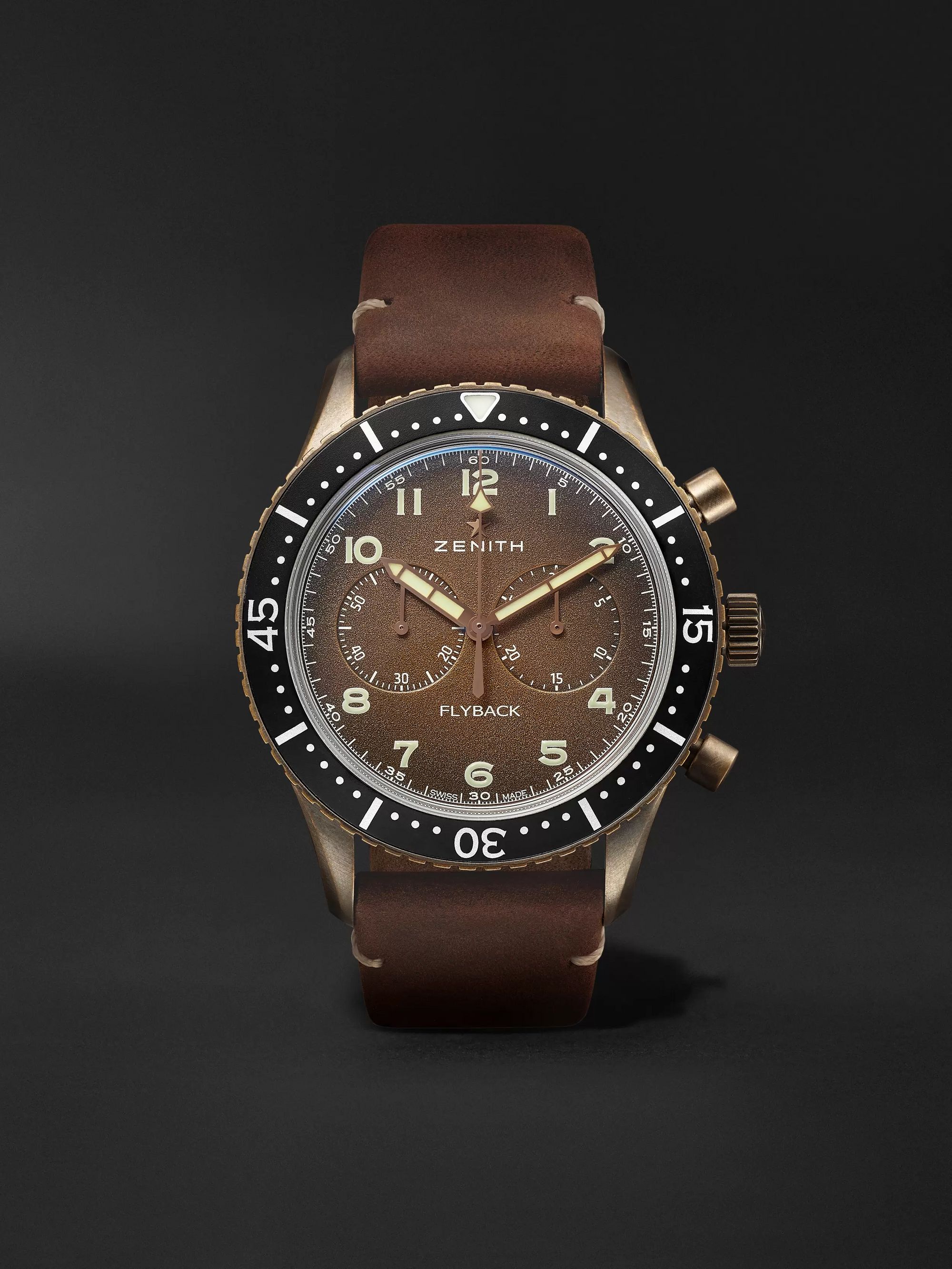 ZENITH Pilot Cronometro TIPO CP-2 Automatic 43mm Bronze and Nubuck Watch, Ref. No. 29.2240.405/18.C801