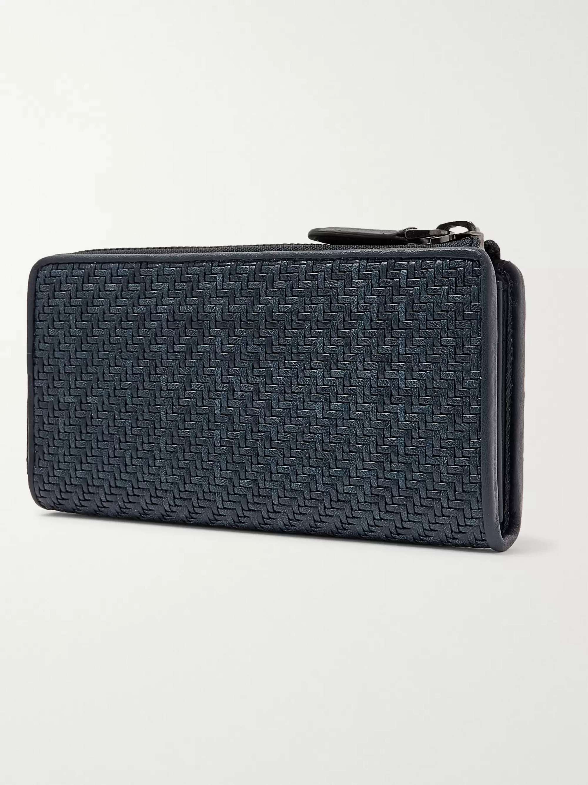 ZEGNA Pelle Tessuta Leather Zip-Around Wallet
