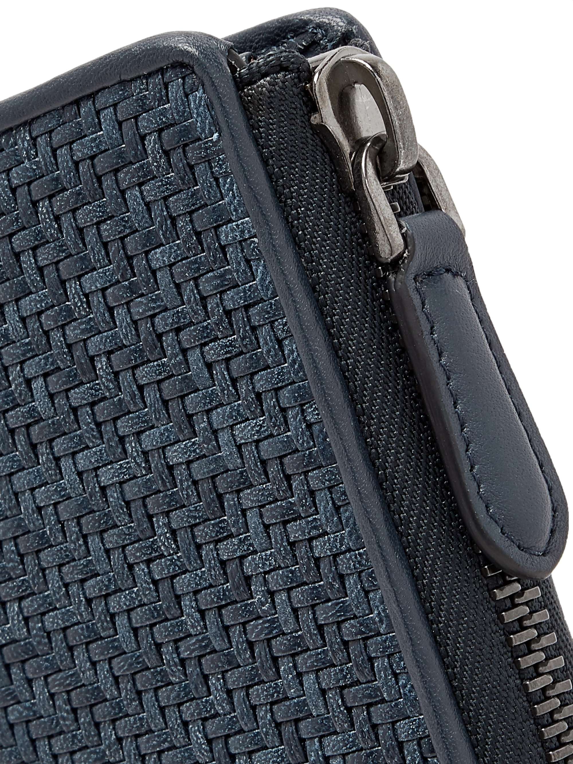 ZEGNA Pelle Tessuta Leather Zip-Around Wallet