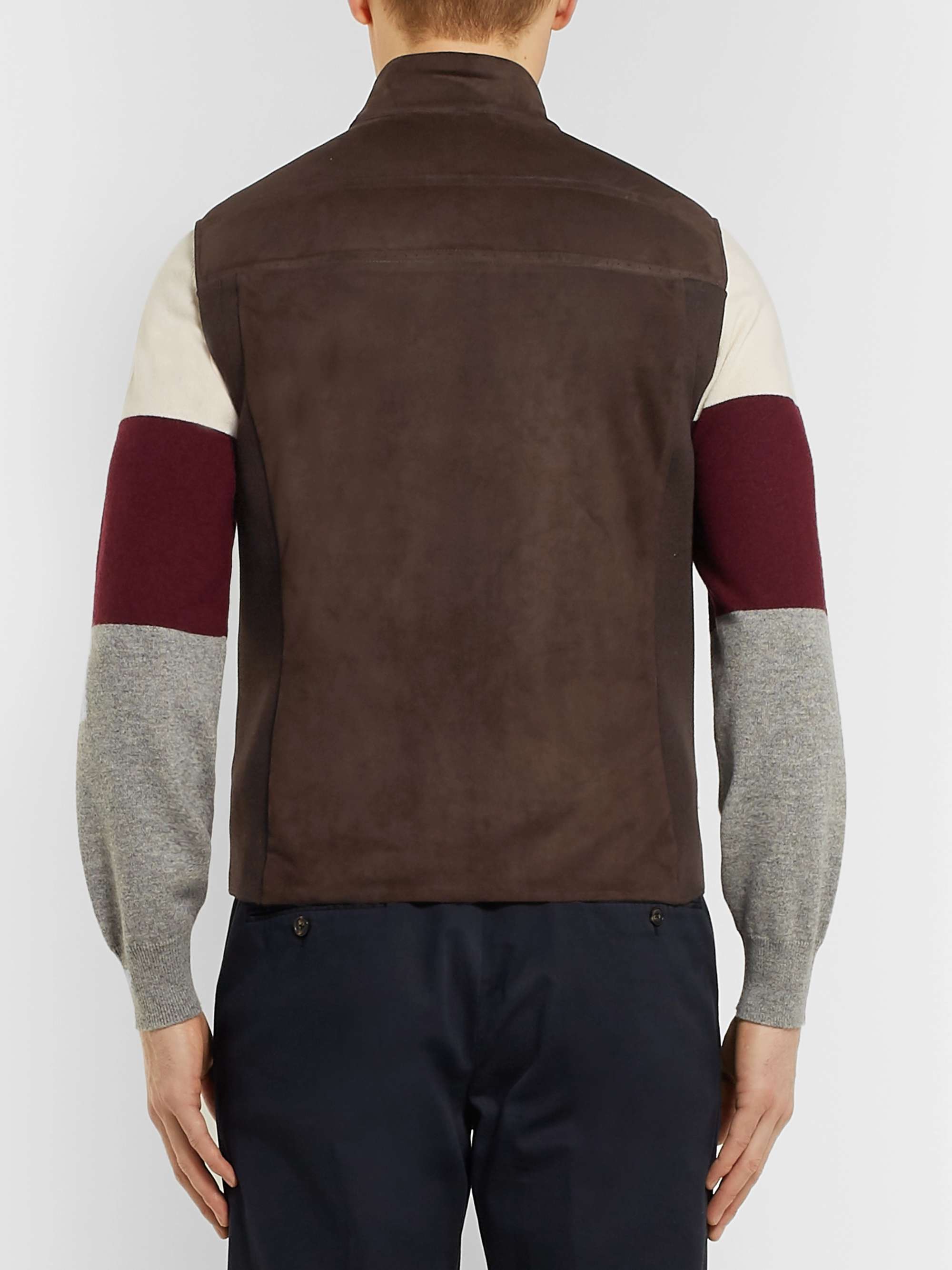 ZEGNA Quilted Suede and Cotton Down Gilet