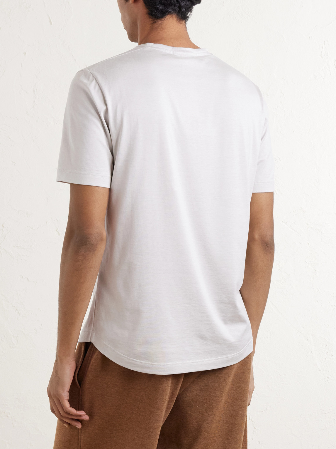 Loro Piana Silk And Cotton-blend Jersey T-shirt In White