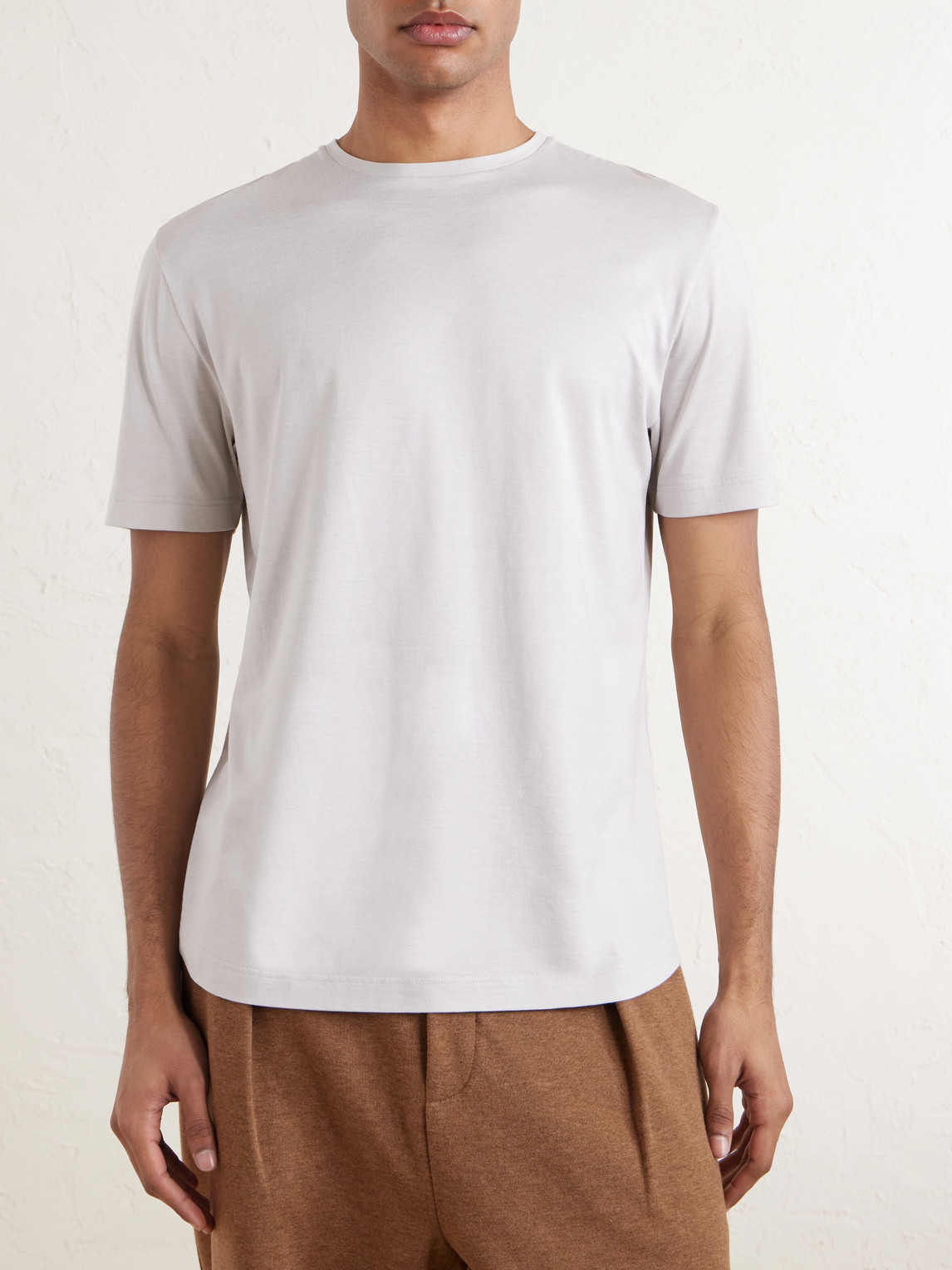 Loro Piana Silk And Cotton-blend Jersey T-shirt In White