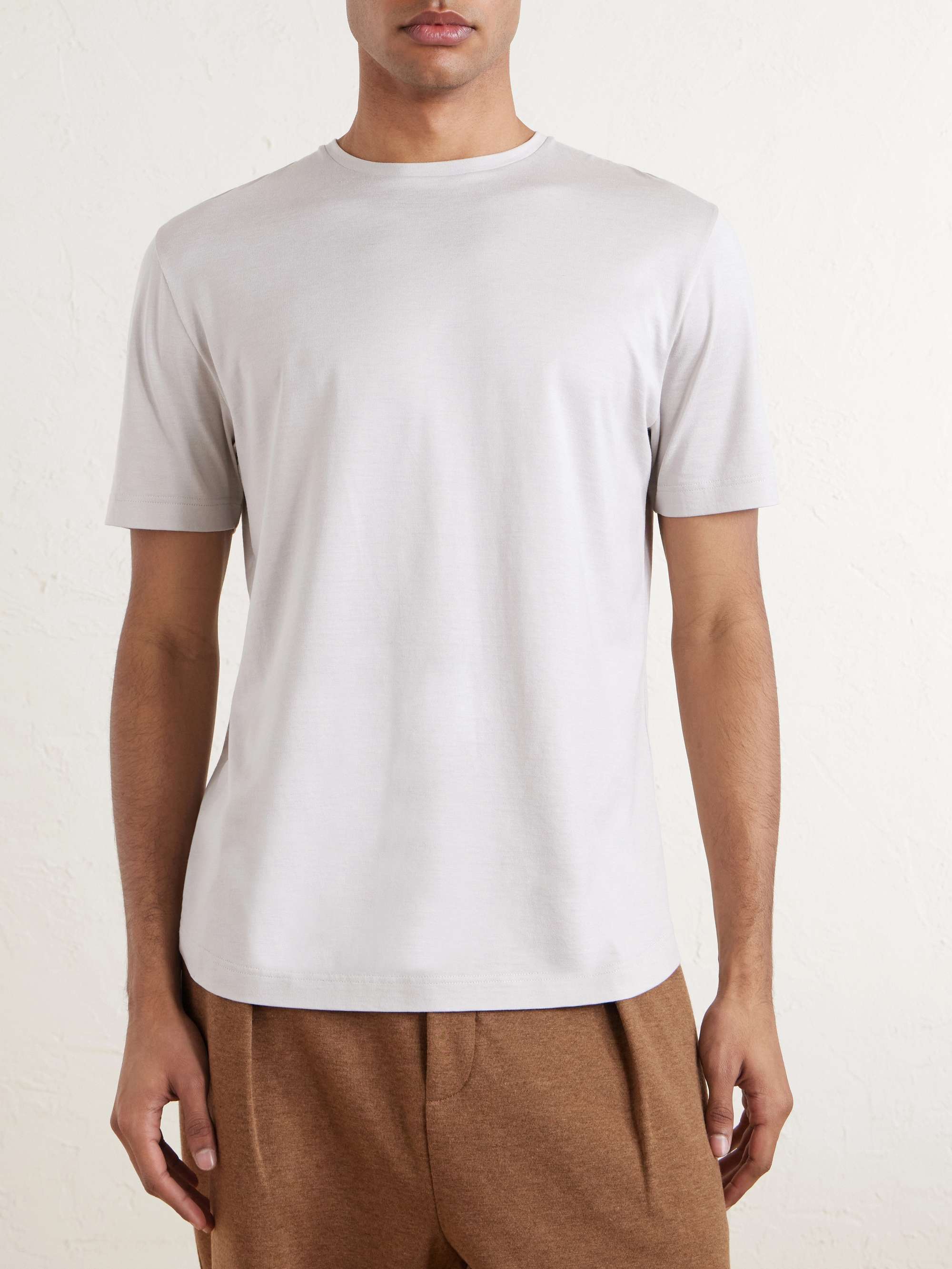 LORO PIANA Slim-Fit Silk and Cotton-Blend Jersey T-Shirt