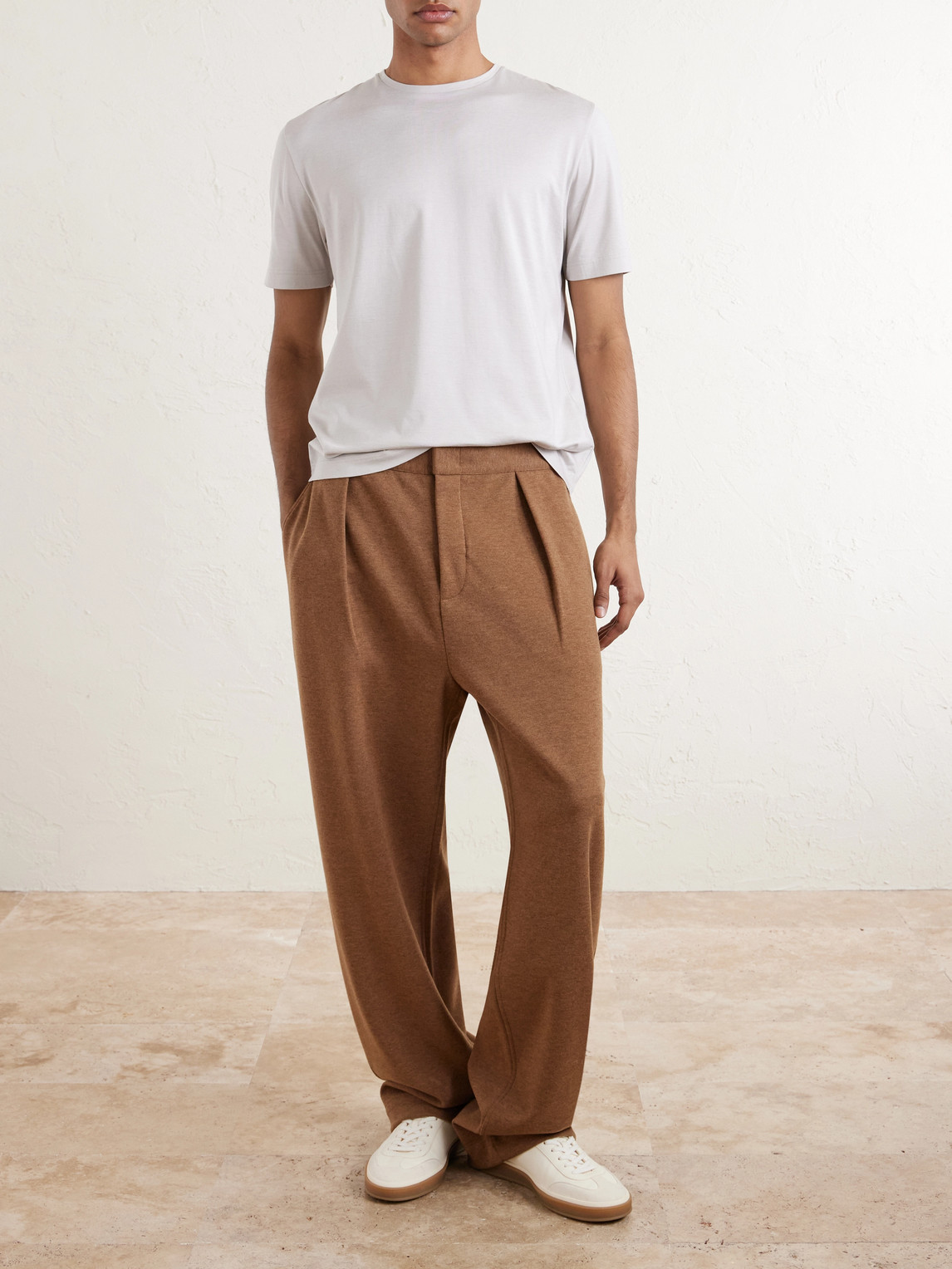 Loro Piana Silk And Cotton-blend Jersey T-shirt In White