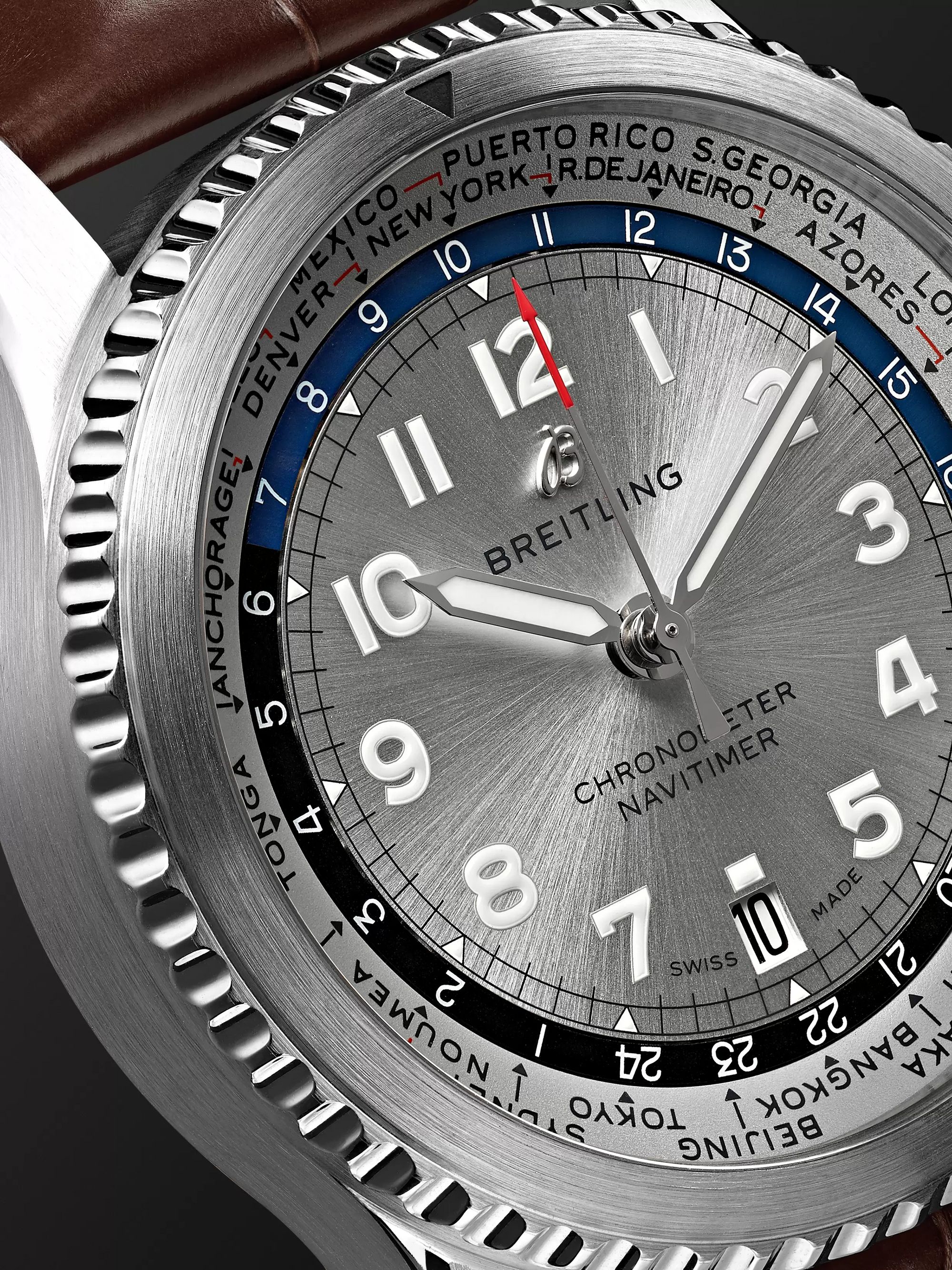 Breitling Navitimer 8 B35 Automatic Unitime Chronometer 43mm Stainless Steel and Alligator Watch