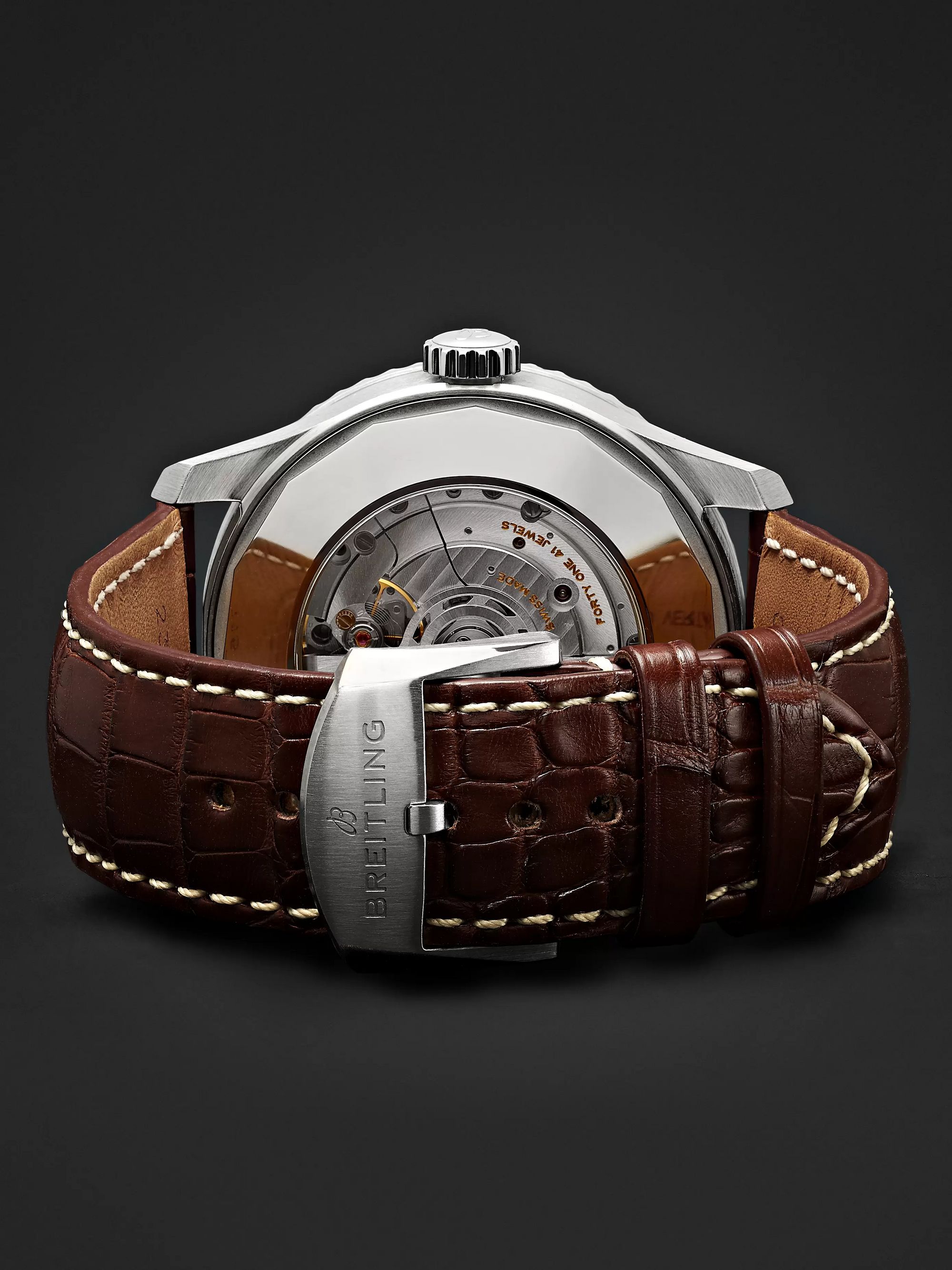 Breitling Navitimer 8 B35 Automatic Unitime Chronometer 43mm Stainless Steel and Alligator Watch
