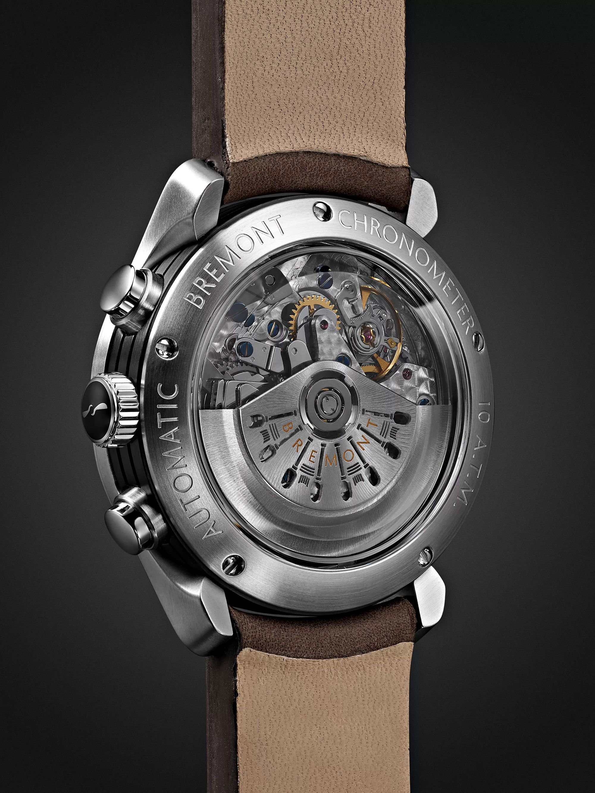 BREMONT ALT1-C White-Black Automatic Chronograph 43mm Stainless Steel and Leather Watch, Ref. No. ALT1-C/WH-BK