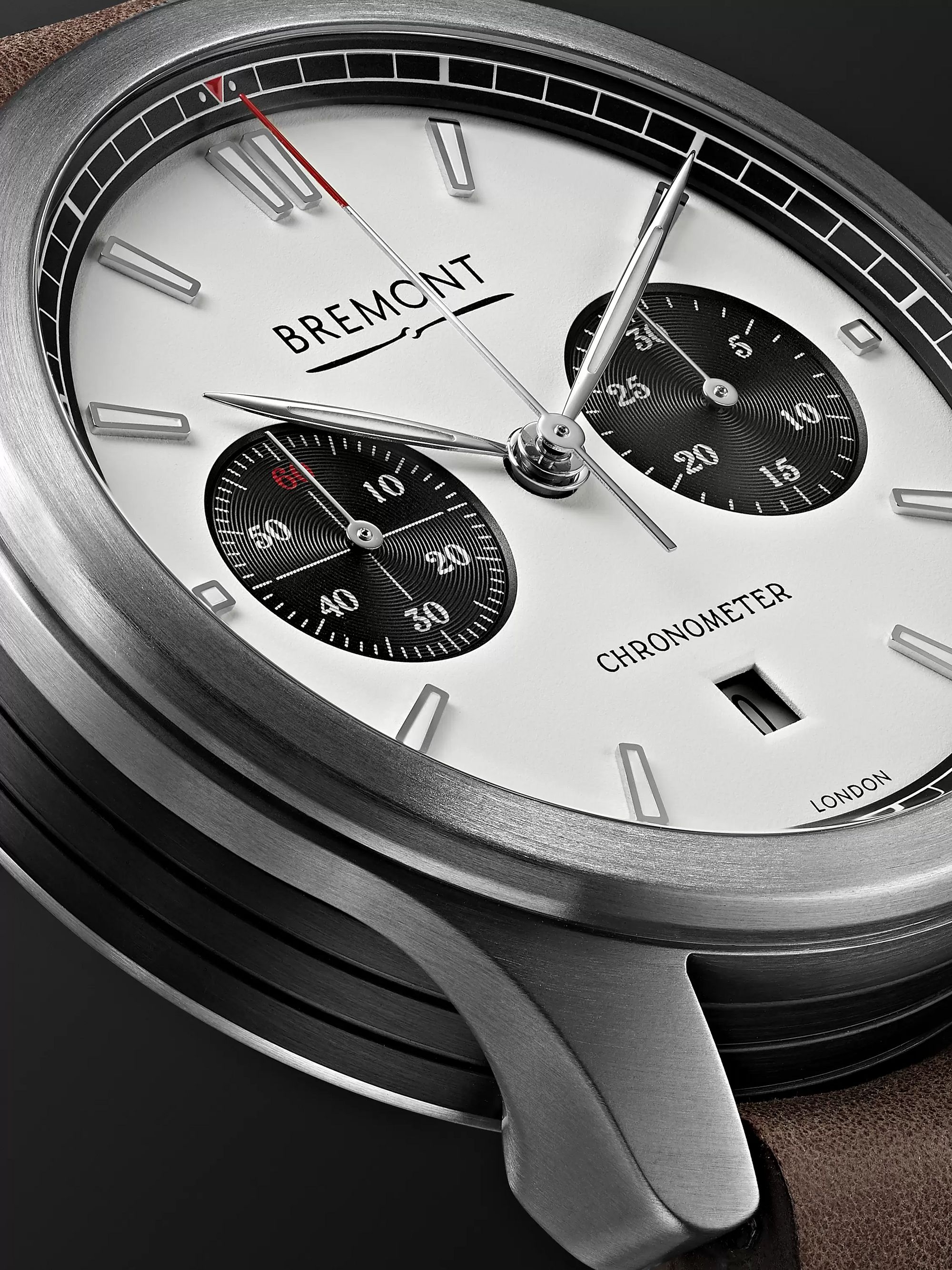 BREMONT ALT1-C White-Black Automatic Chronograph 43mm Stainless Steel and Leather Watch, Ref. No. ALT1-C/WH-BK