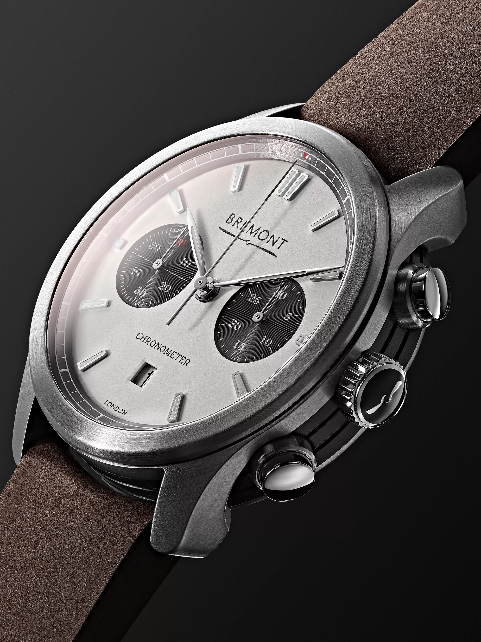 BREMONT ALT1-C White-Black Automatic Chronograph 43mm Stainless Steel and Leather Watch, Ref. No. ALT1-C/WH-BK