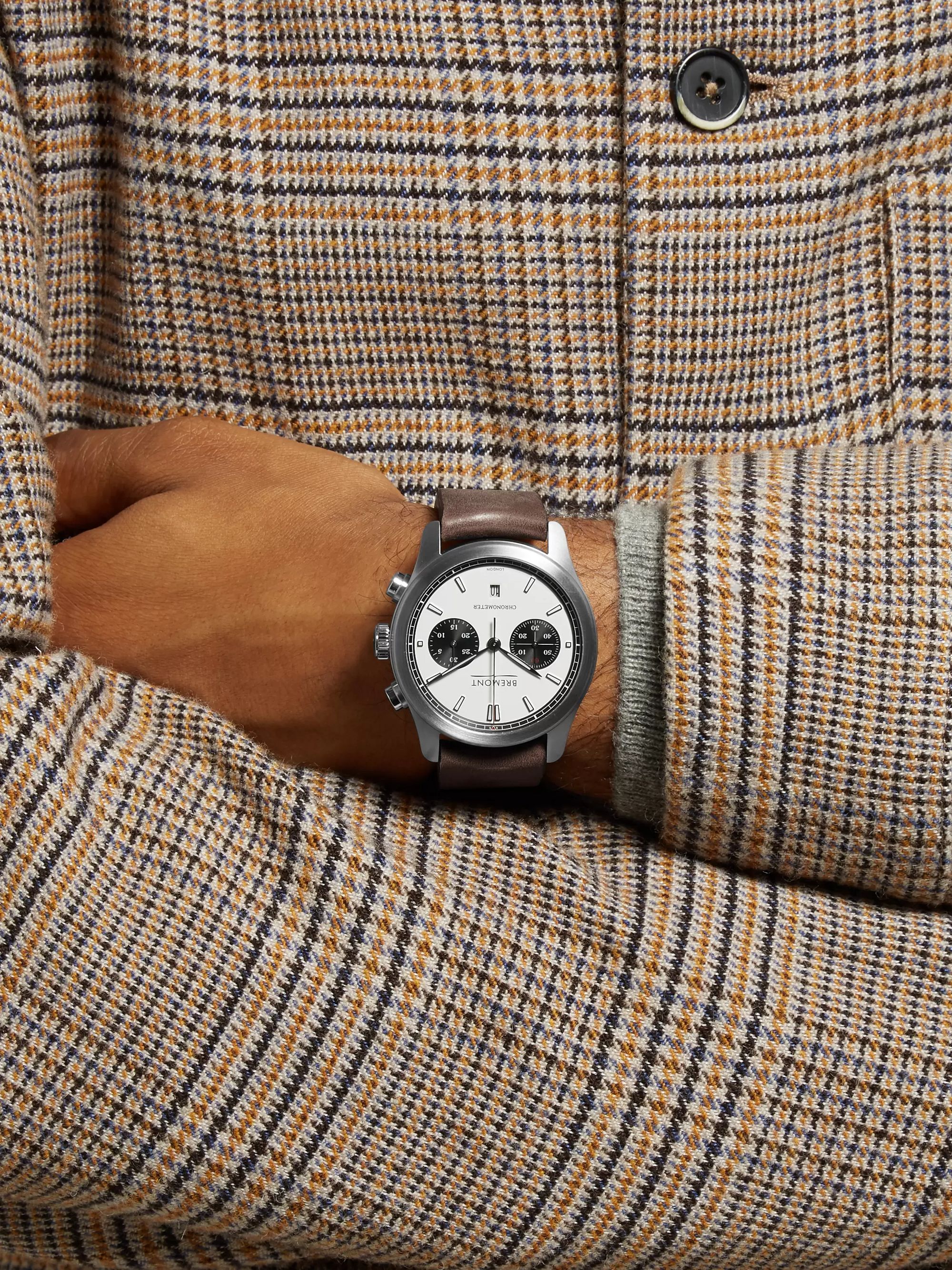 BREMONT ALT1-C White-Black Automatic Chronograph 43mm Stainless Steel and Leather Watch, Ref. No. ALT1-C/WH-BK