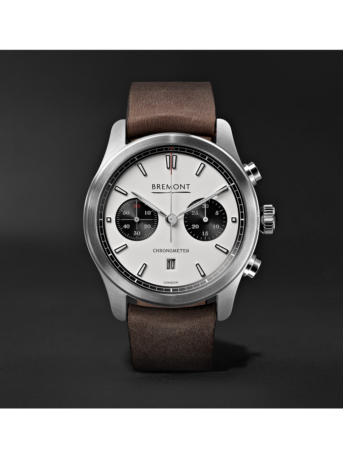 ALT1-C White-Black Automatic Chronograph 43mm Stainless Steel and Leather Watch, Ref. No. ALT1-C/WH-BK