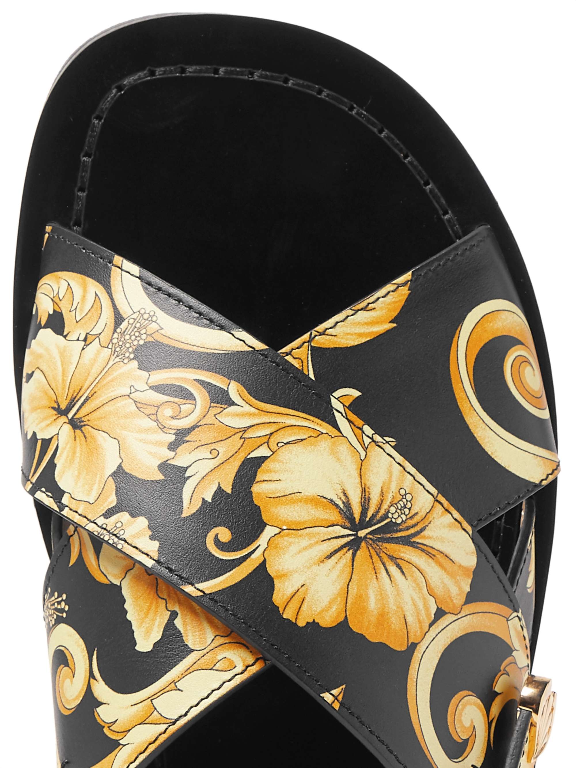 VERSACE Printed Leather Sandals