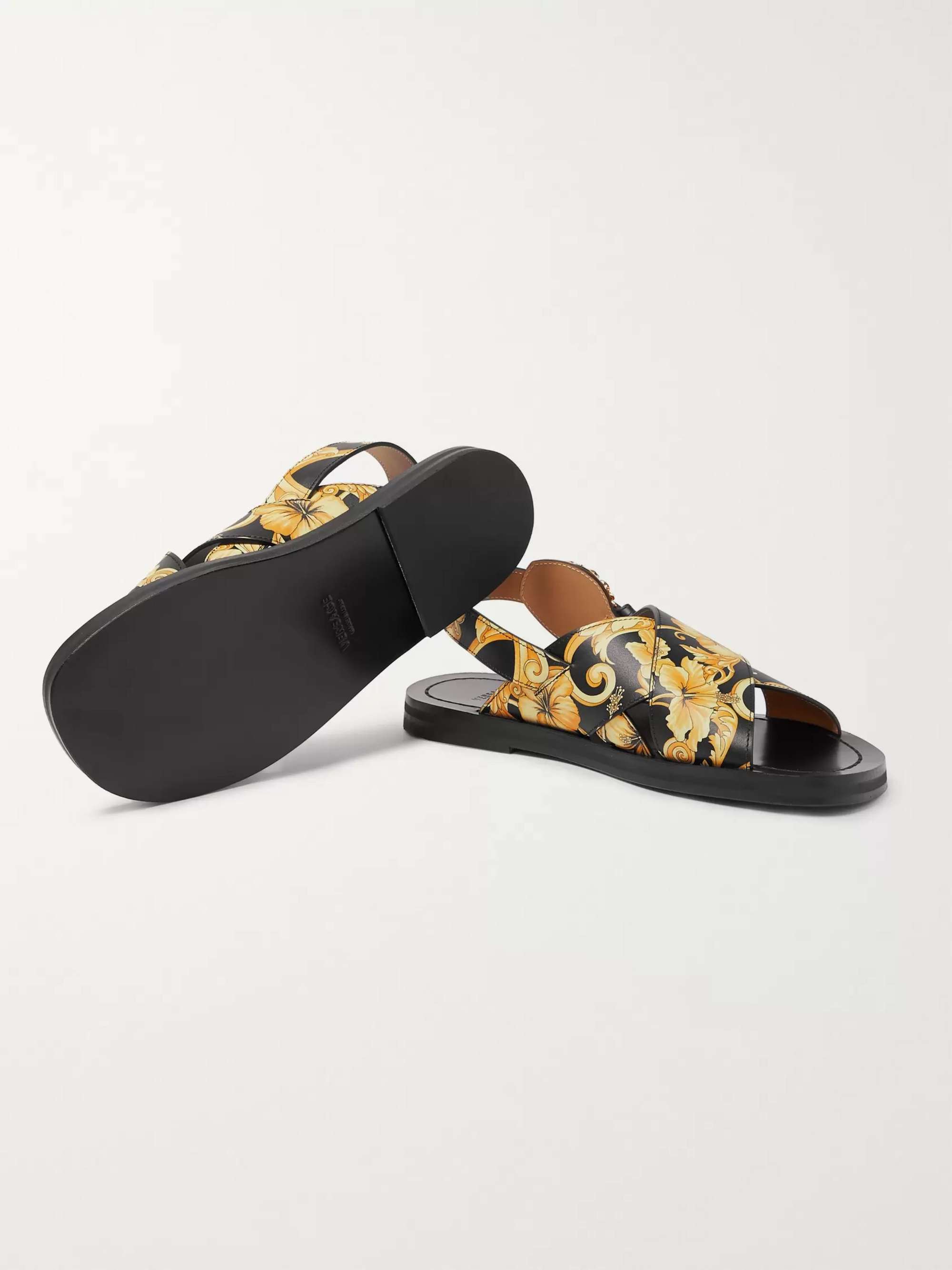 VERSACE Printed Leather Sandals