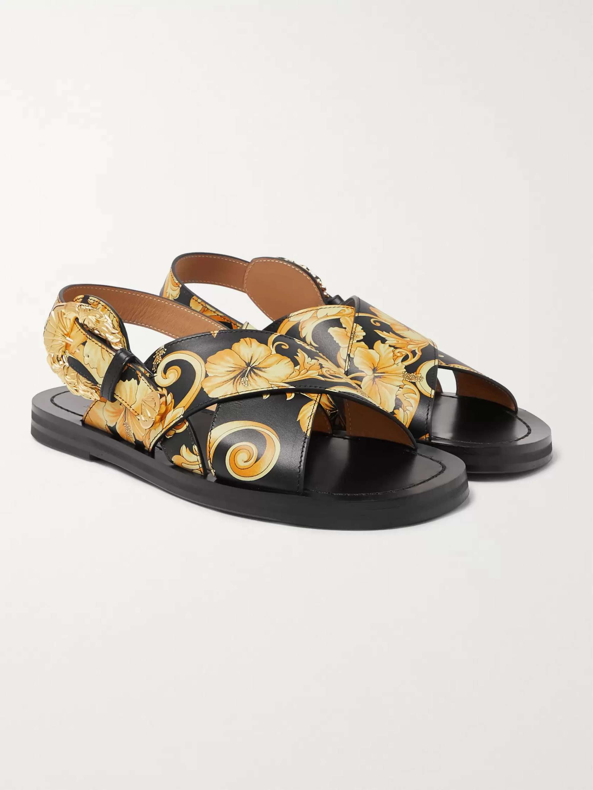 VERSACE Printed Leather Sandals