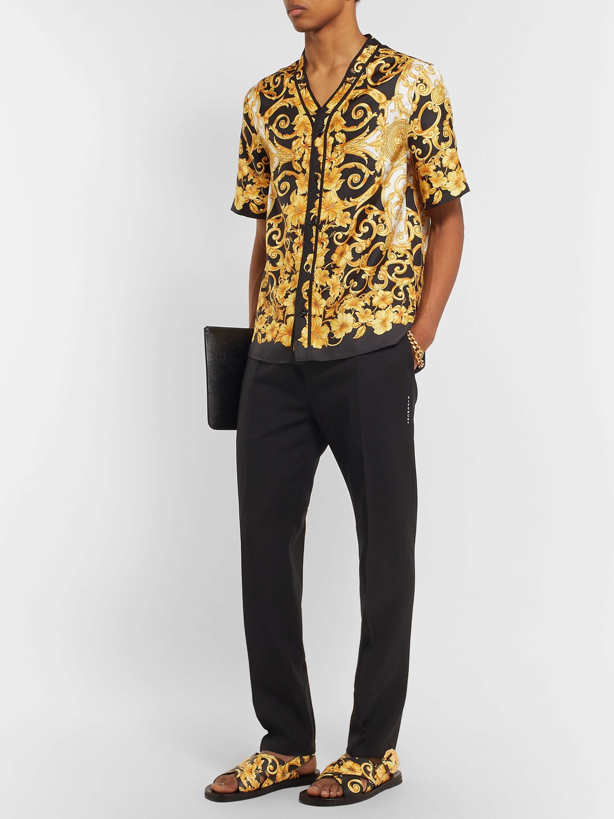 VERSACE Printed Leather Sandals