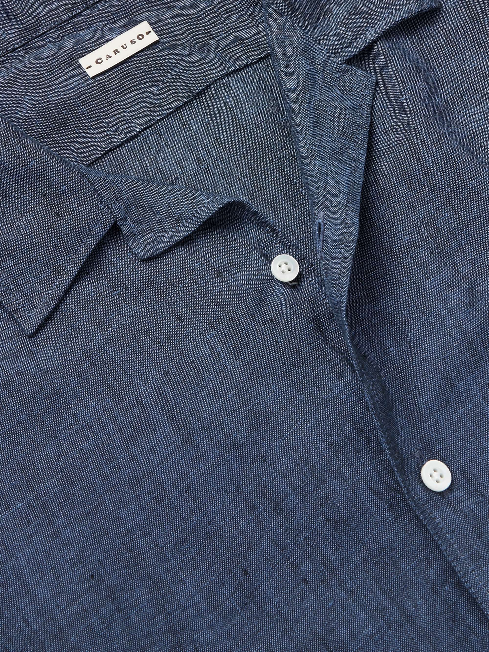 CARUSO Camp-Collar Linen Shirt