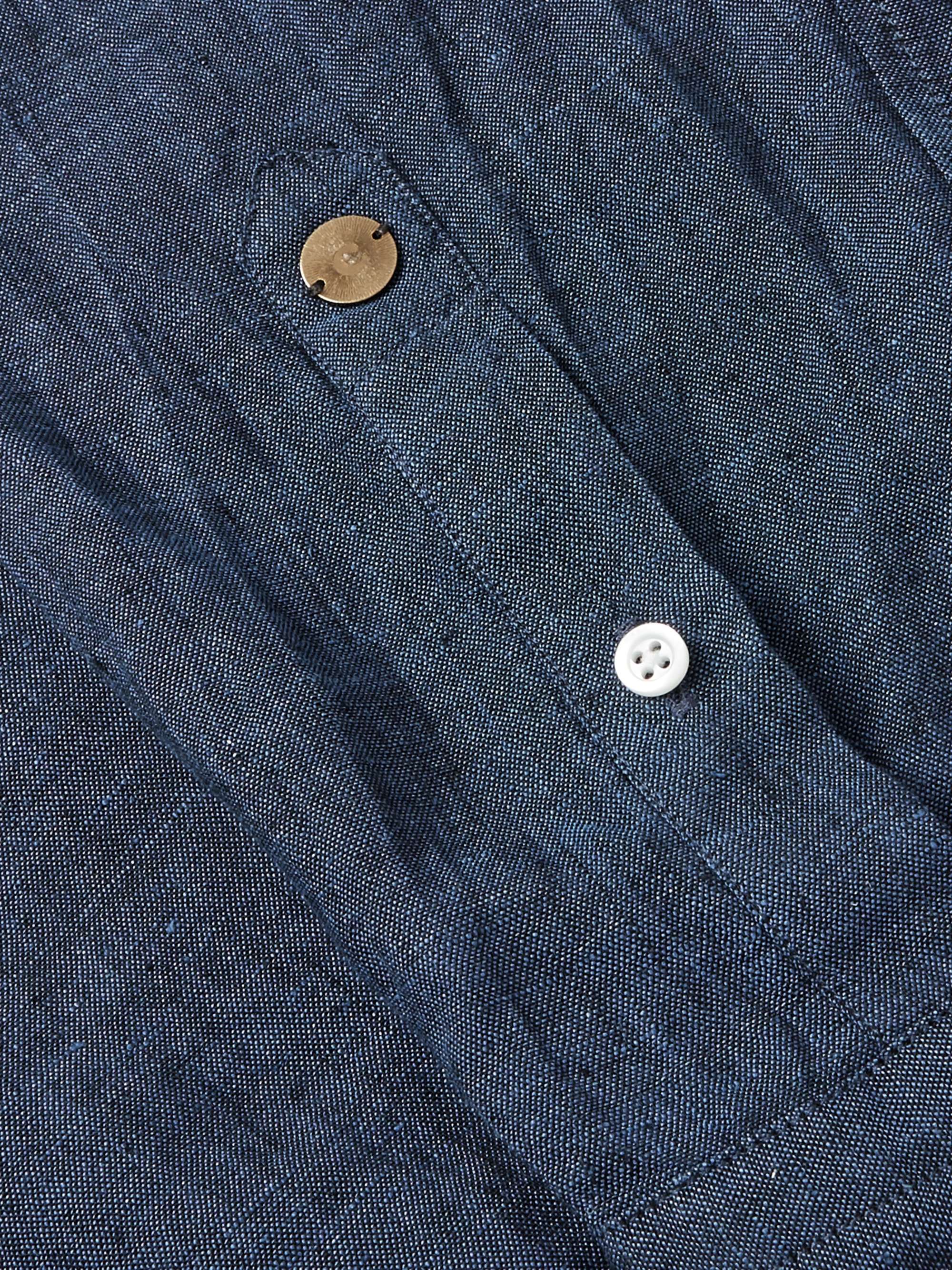 CARUSO Camp-Collar Linen Shirt