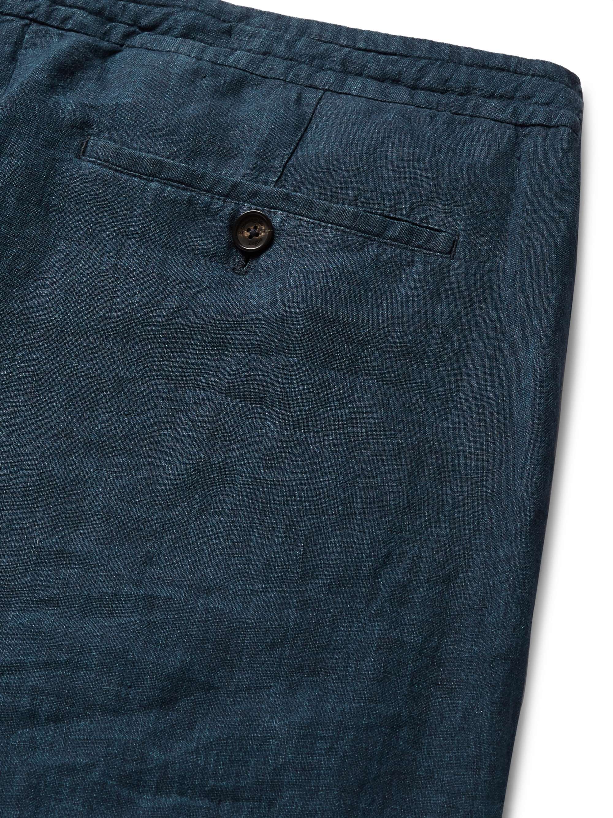 ZEGNA Tapered Mélange Linen Drawstring Trousers