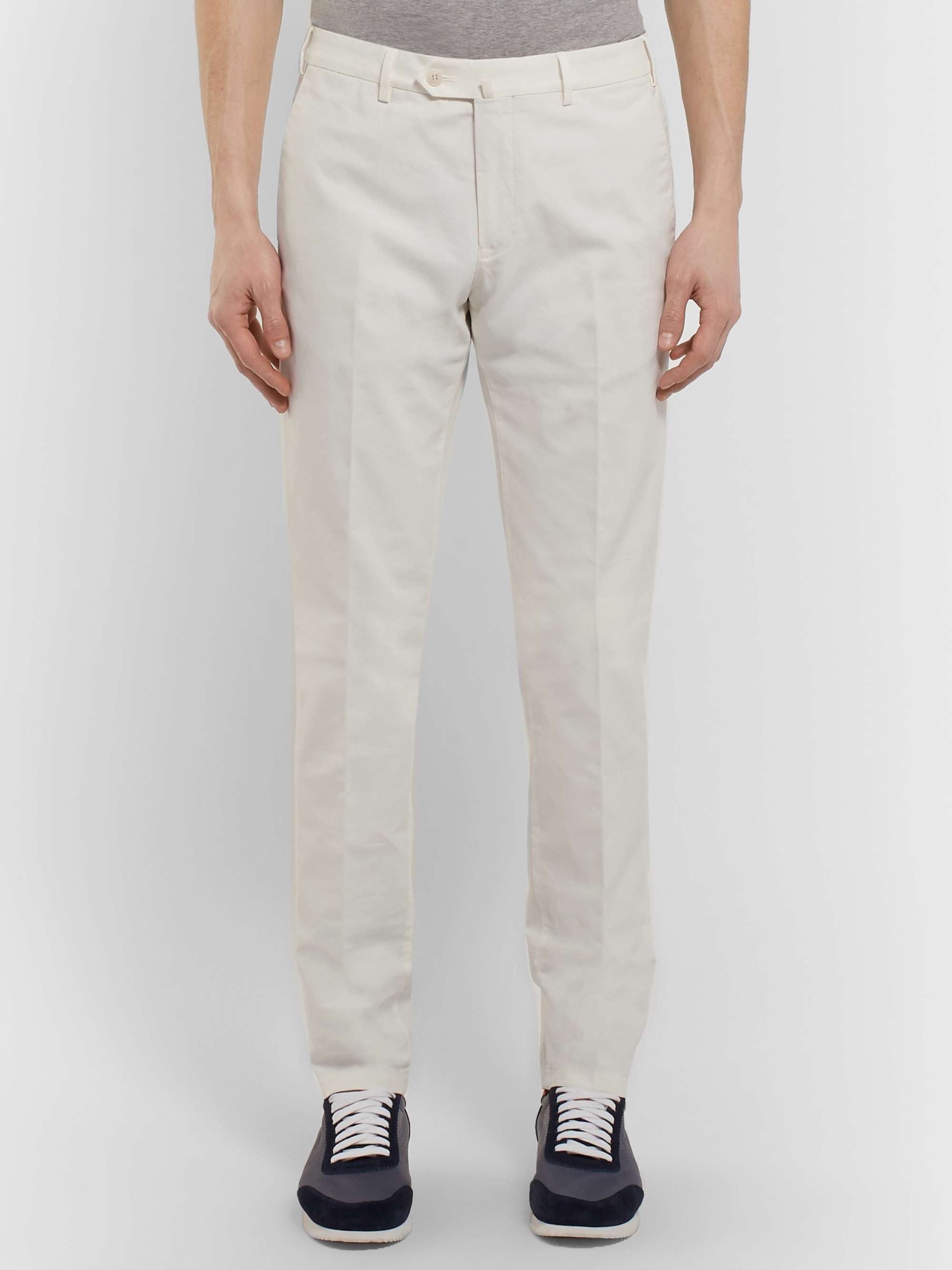 LORO PIANA Slim-Fit Cotton-Blend Trousers