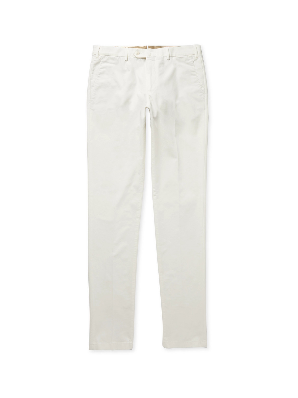 Loro Piana - Slim-Fit Washed Cotton-Blend Trousers - Men - Neutrals - IT 56