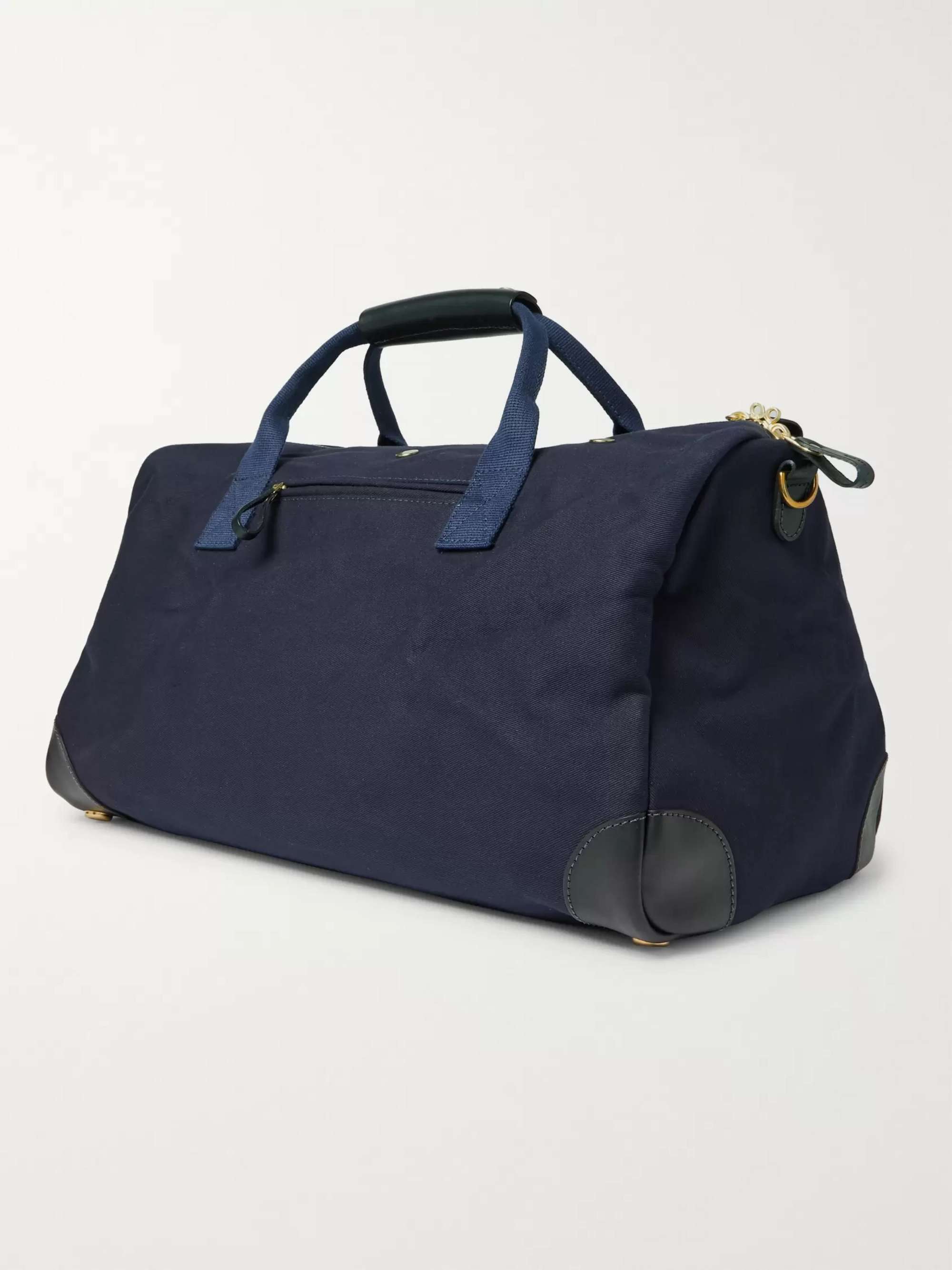 BENNETT WINCH Commuter Leather-Trimmed Cotton-Twill Holdall