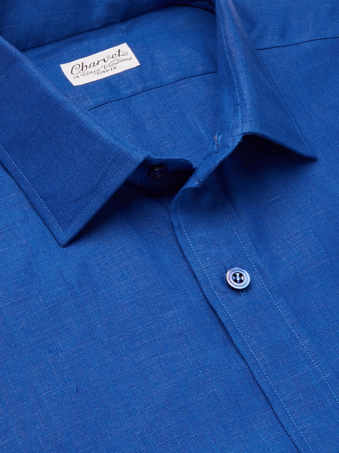 Shop Charvet Linen Shirt In Blue