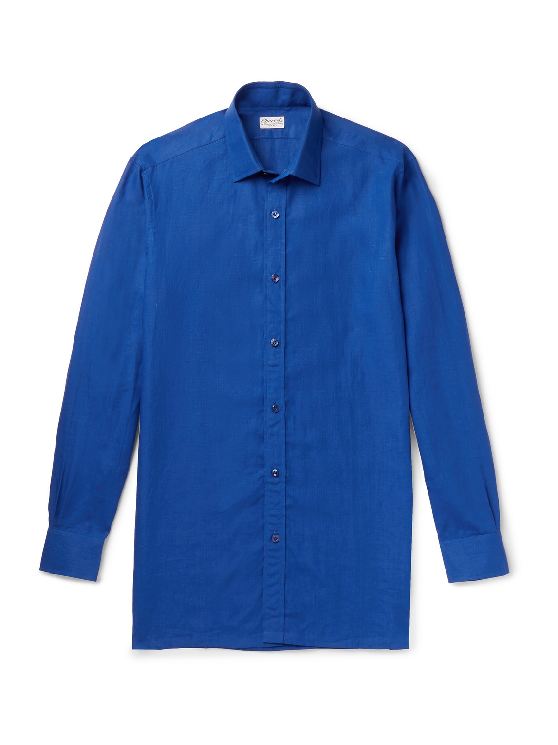 Shop Charvet Linen Shirt In Blue
