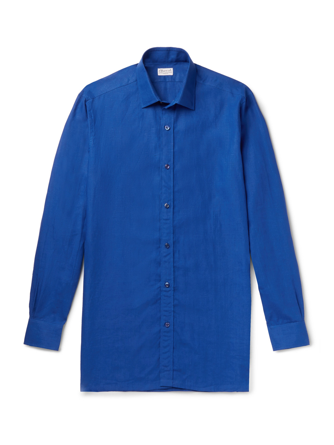 Shop Charvet Linen Shirt In Blue