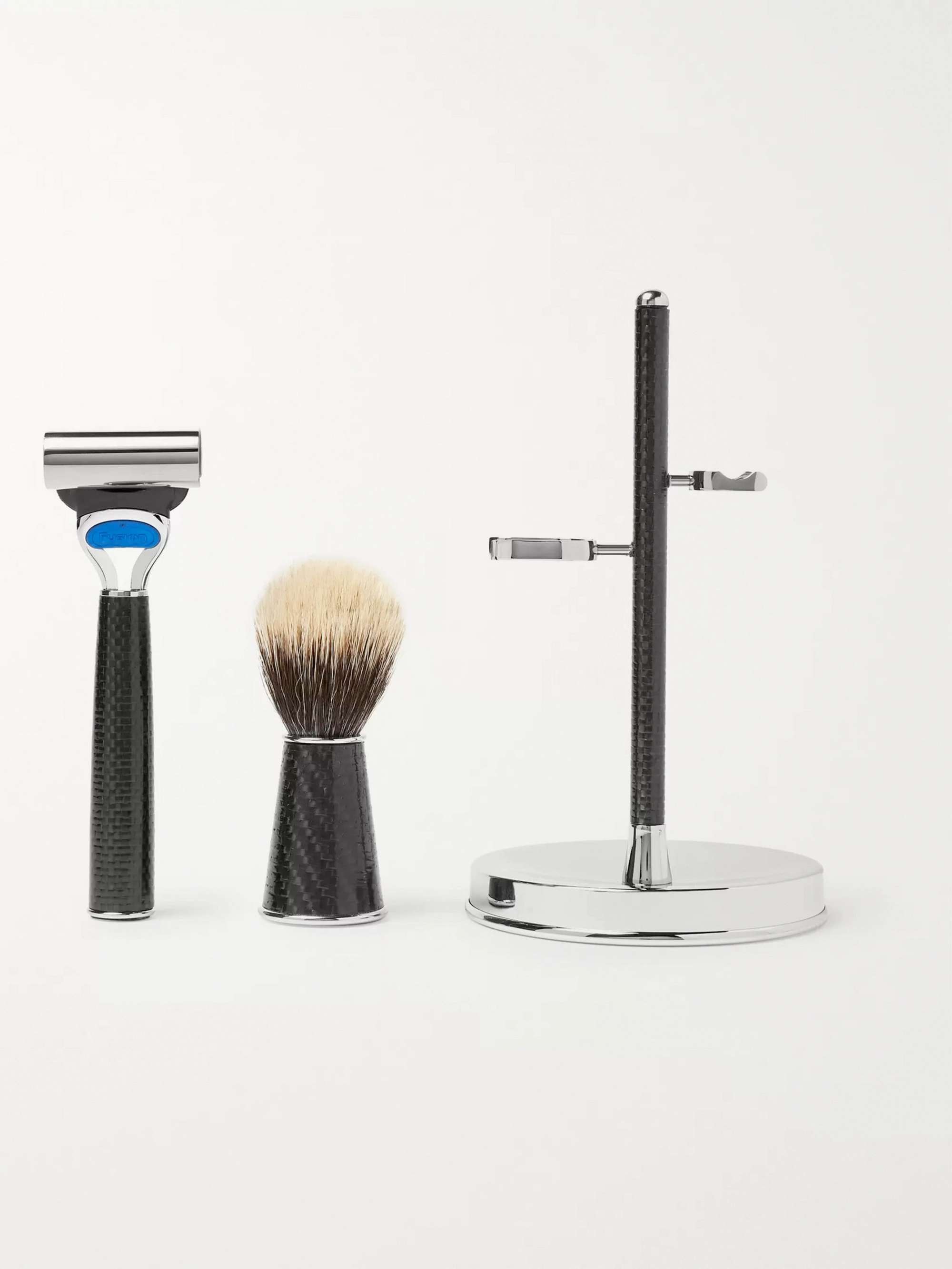 LORENZI MILANO Three-Piece Carbon-Fibre Shaving Set