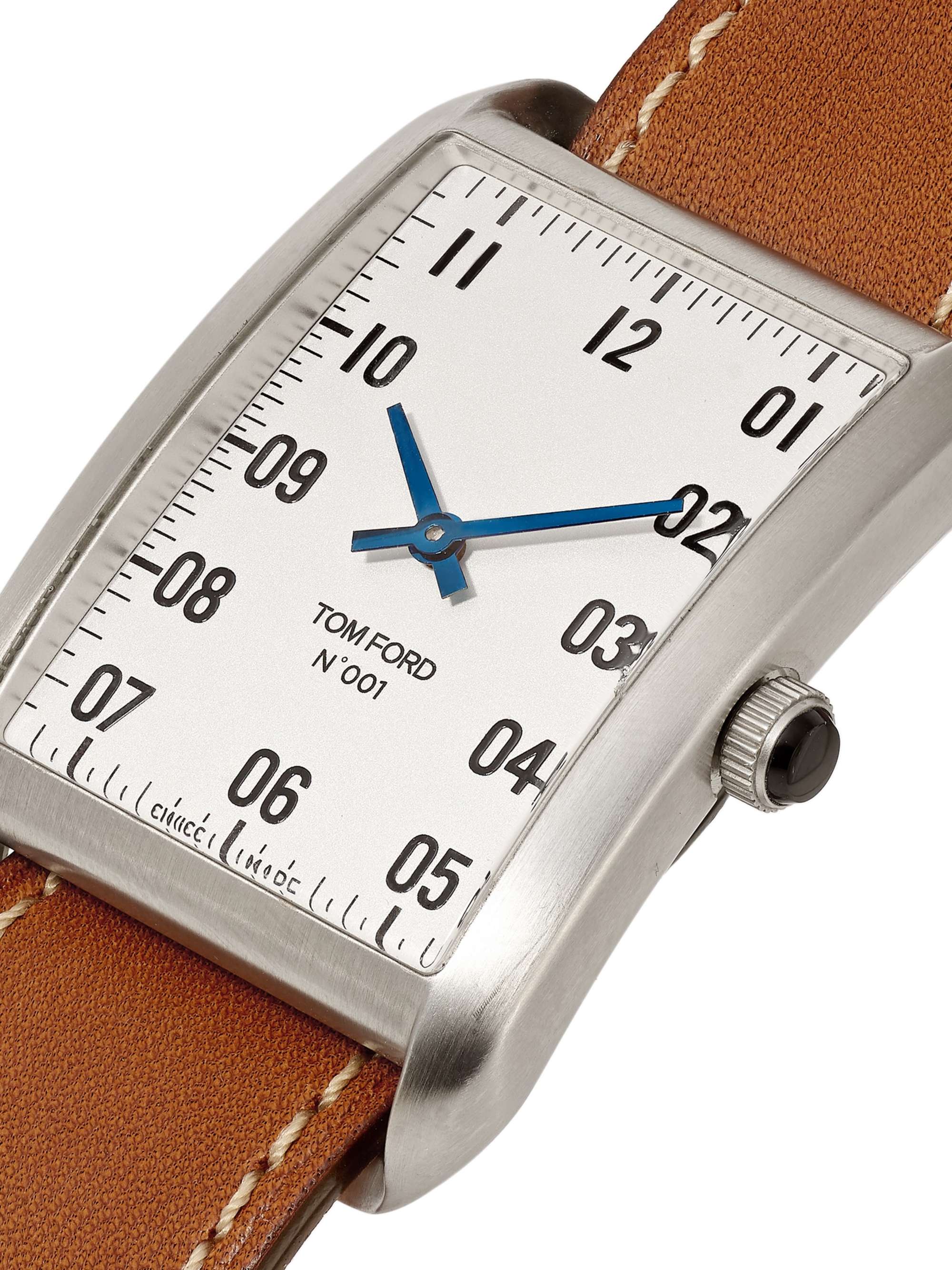 TOM FORD TIMEPIECES 001 Stainless Steel and Leather Watch