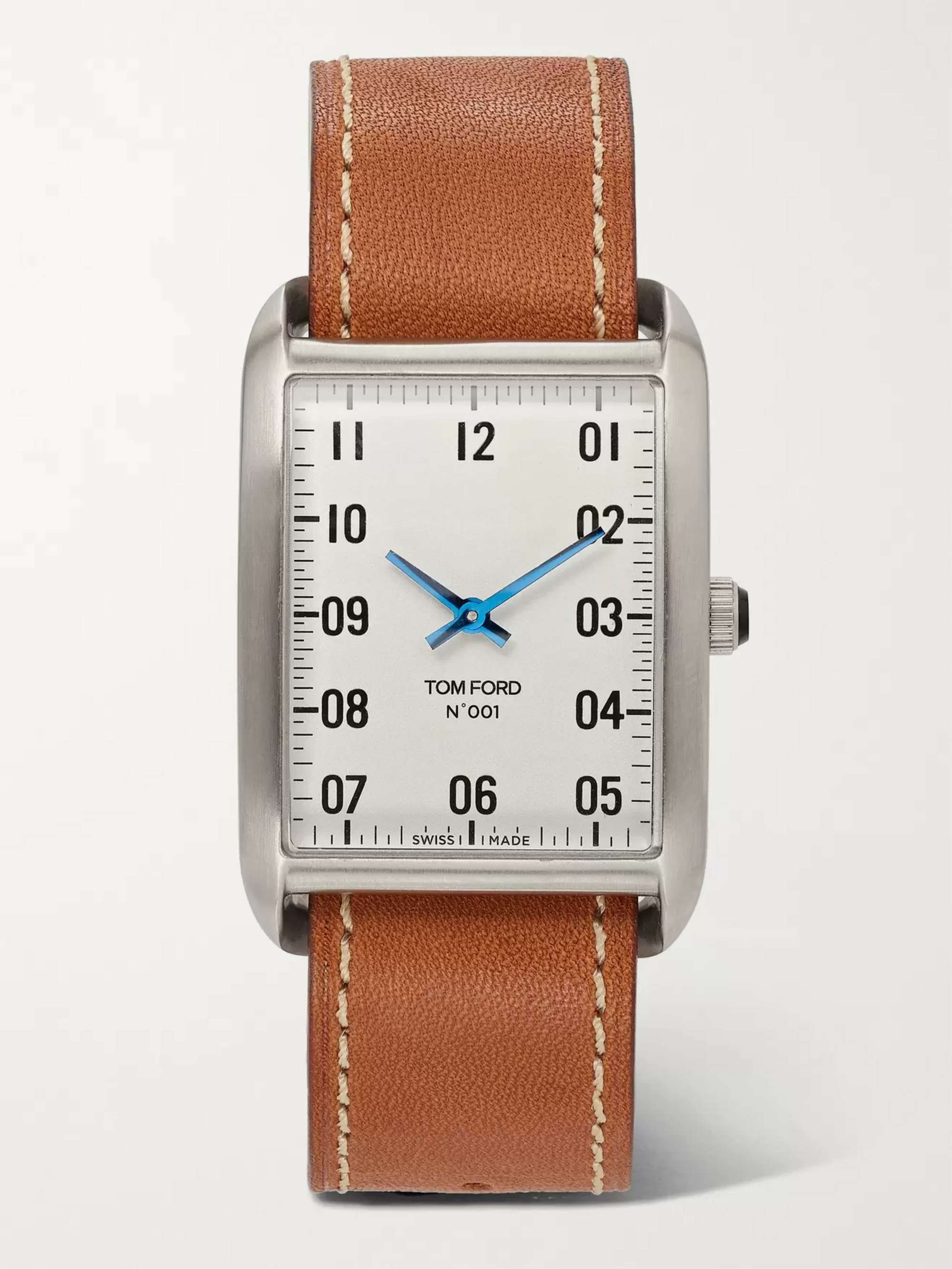 TOM FORD TIMEPIECES 001 Stainless Steel and Leather Watch