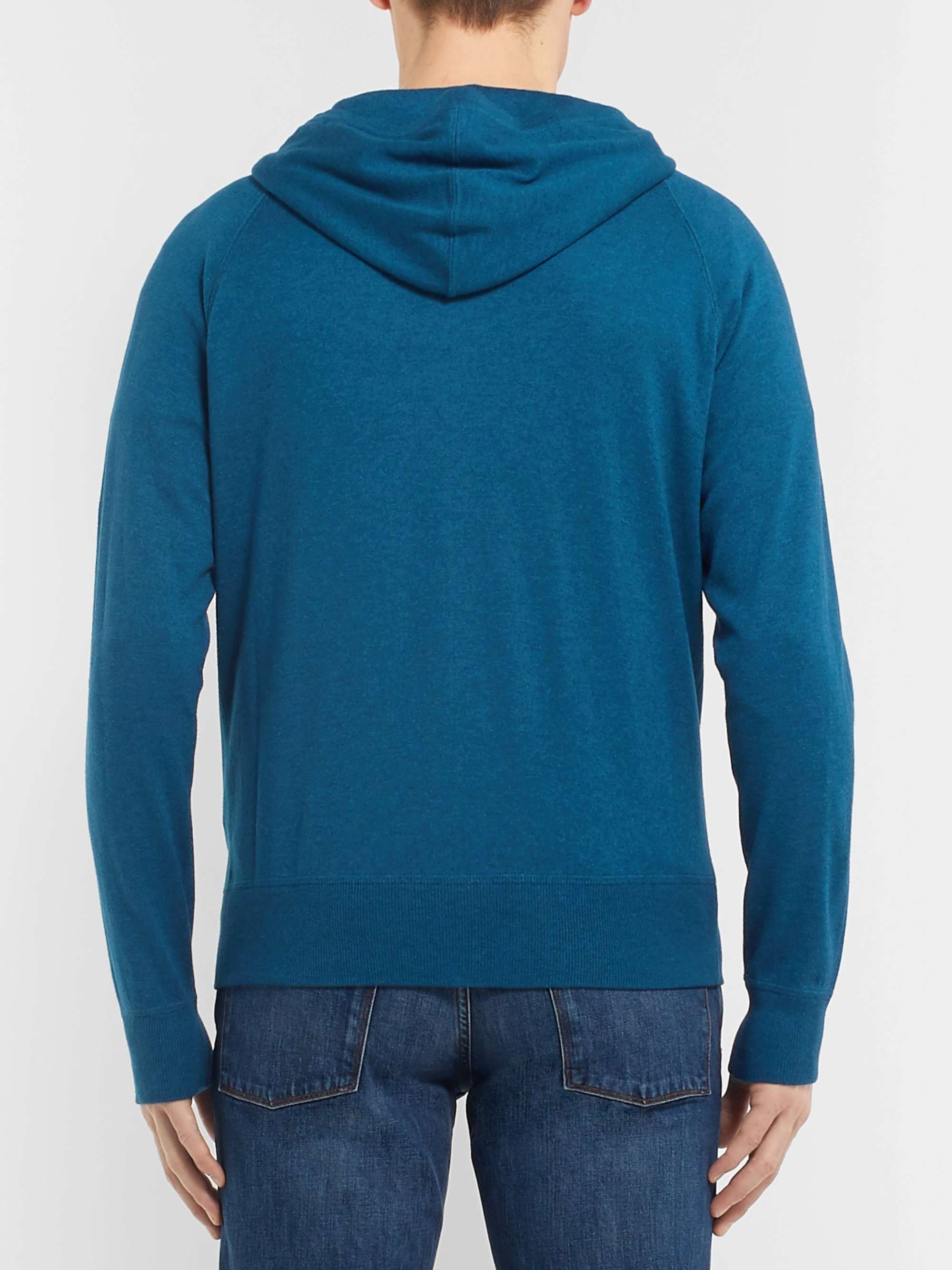 LORO PIANA Portland Mélange Cashmere and Silk-Blend Zip-Up Hoodie