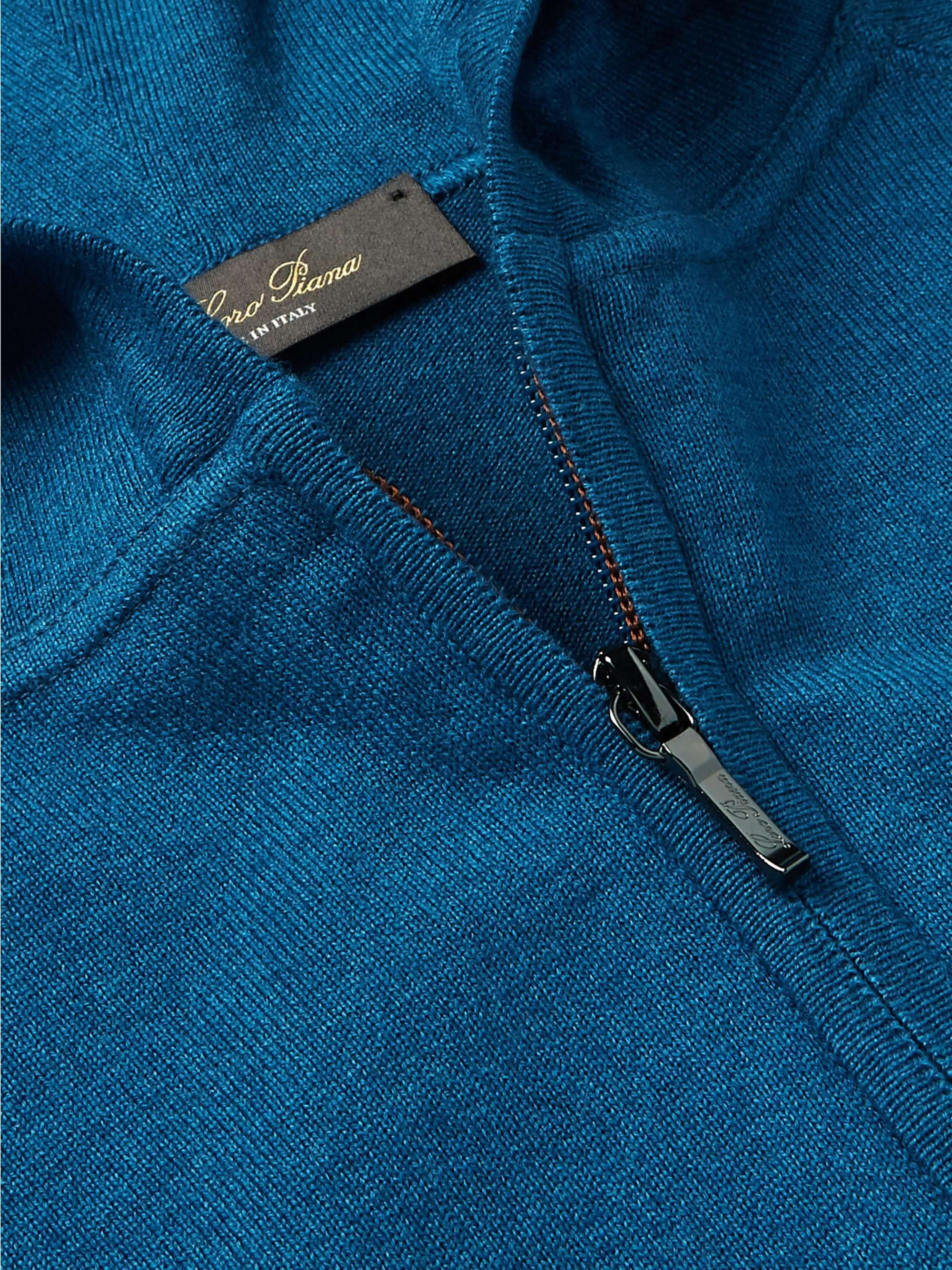 LORO PIANA Portland Mélange Cashmere and Silk-Blend Zip-Up Hoodie