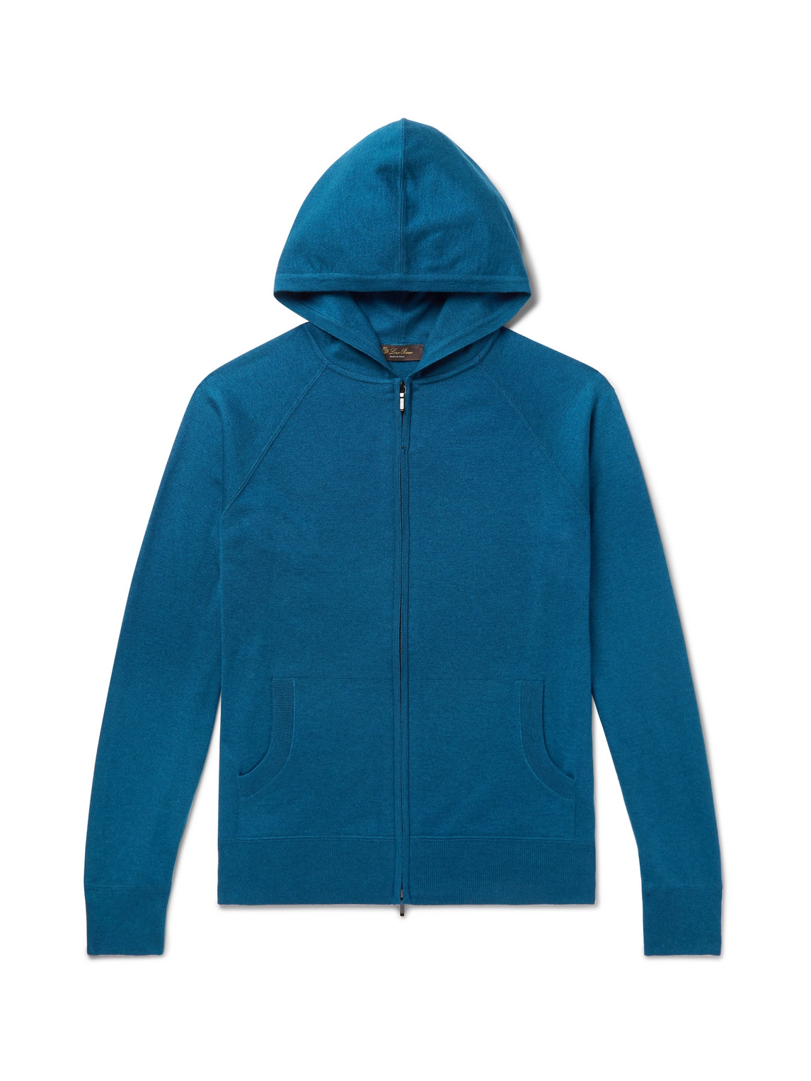 Loro Piana Portland Cashmere And Silk-blend Zip-up Hoodie In Blue
