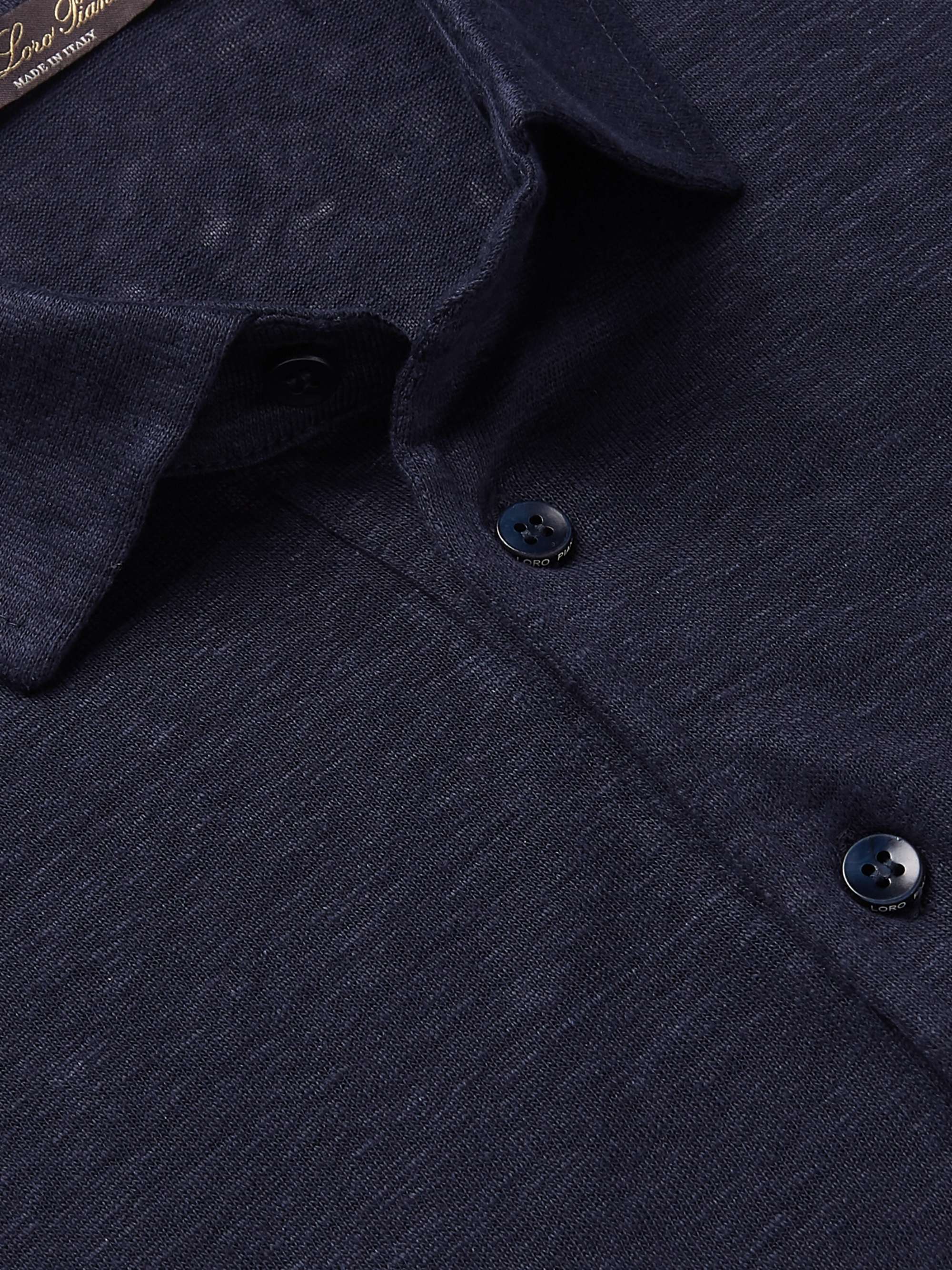 LORO PIANA Linen-Jersey Polo Shirt