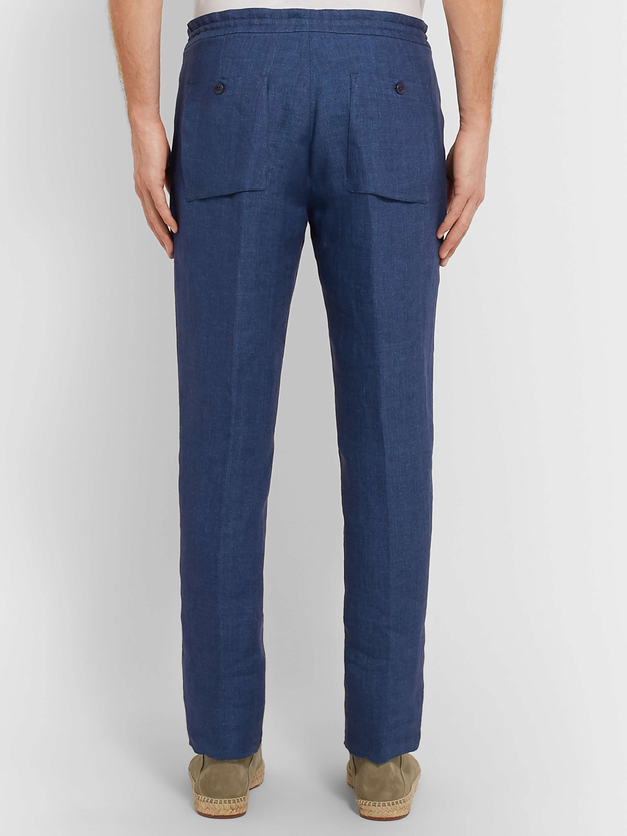 LORO PIANA Slim-Fit Linen Drawstring Trousers
