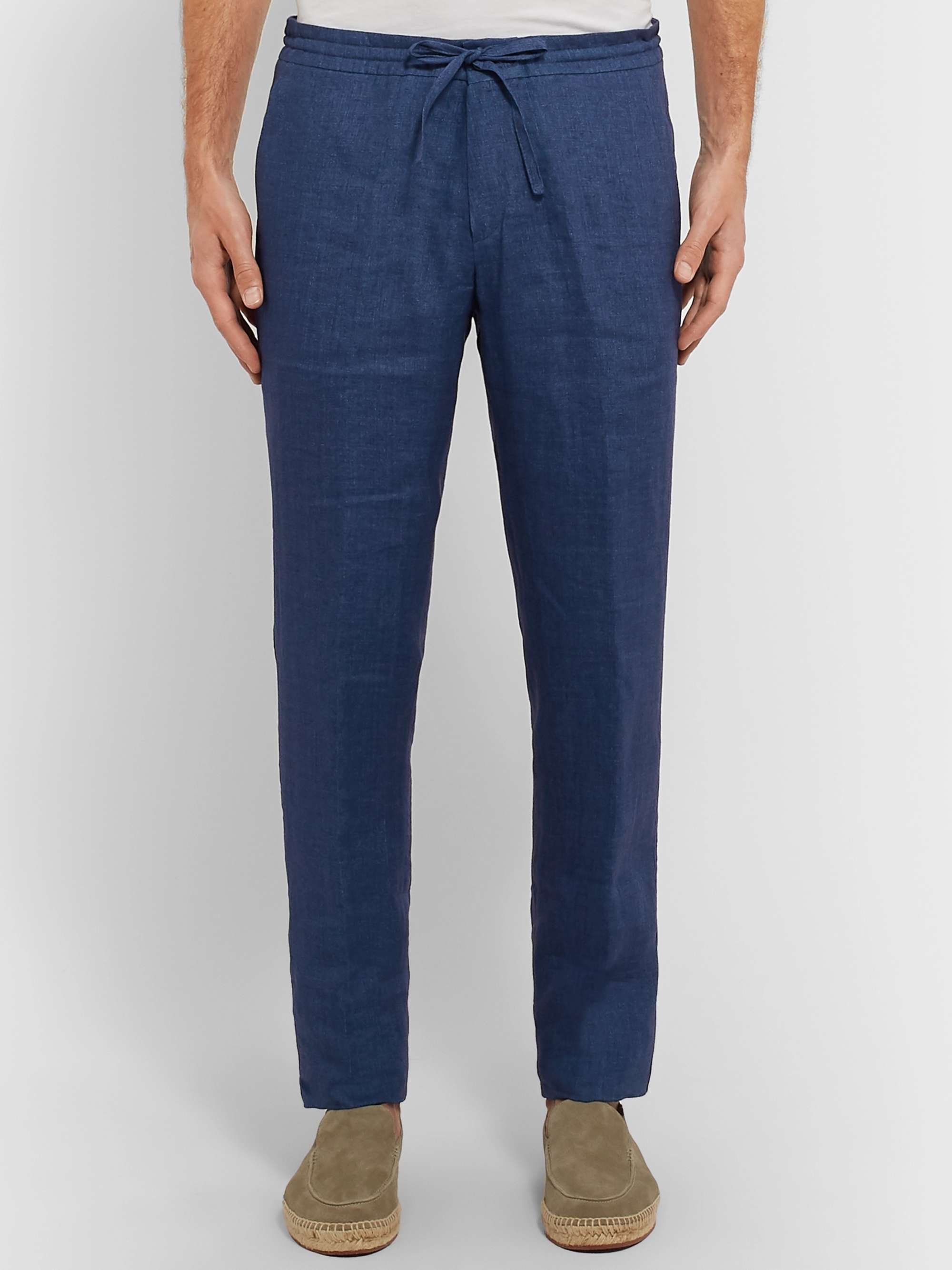 LORO PIANA Slim-Fit Linen Drawstring Trousers