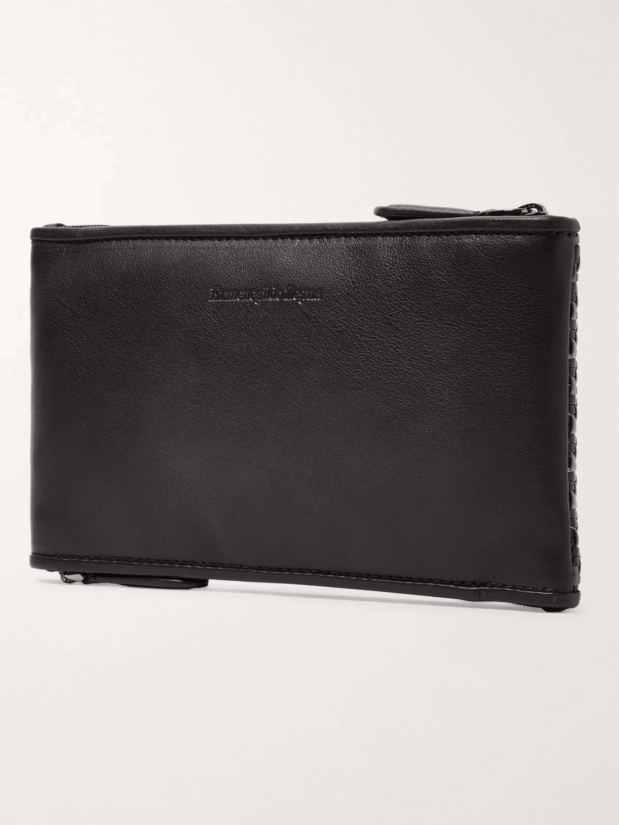 ZEGNA PelleTessuta Leather Sunglasses Case