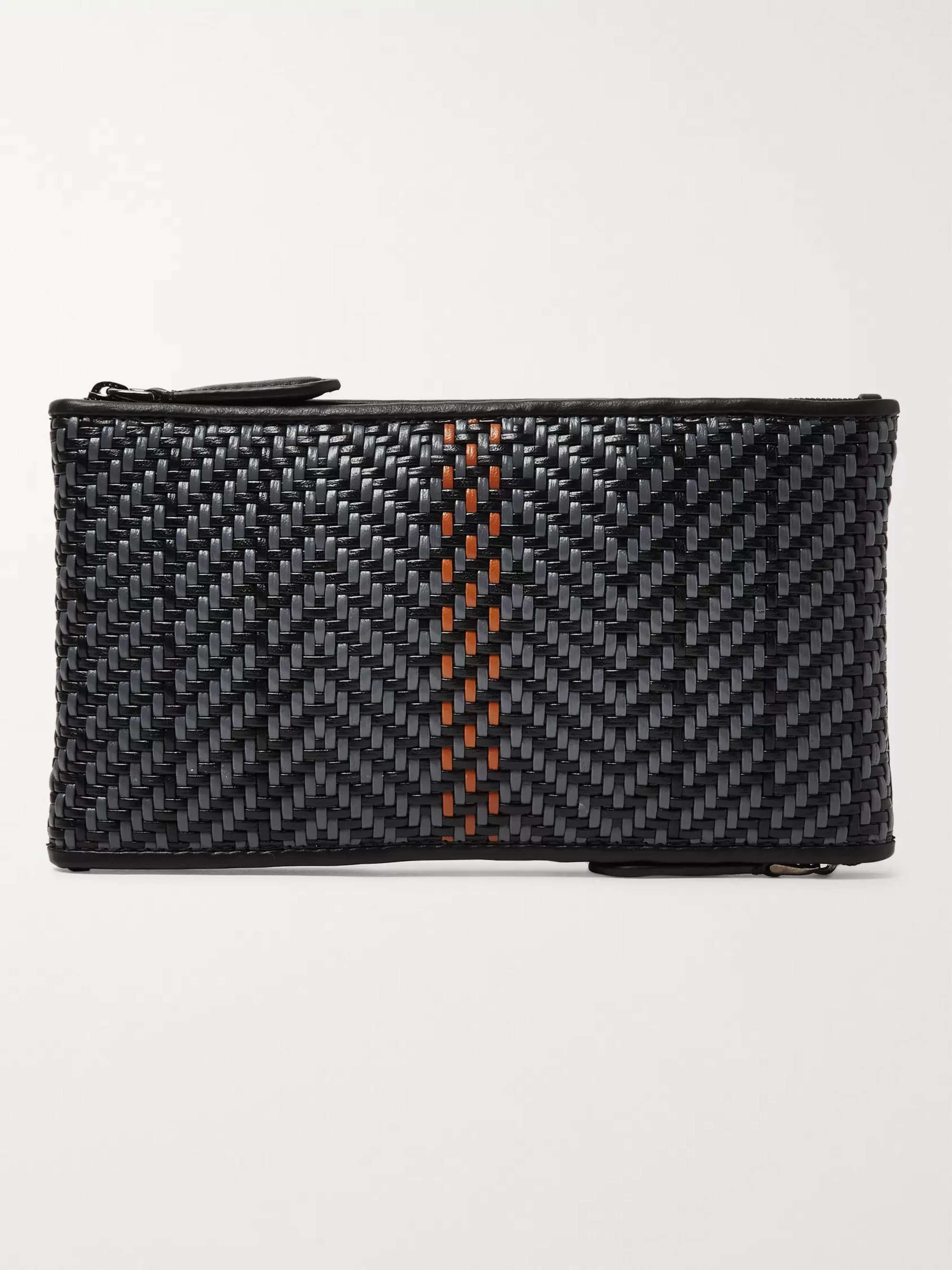 ZEGNA PelleTessuta Leather Sunglasses Case