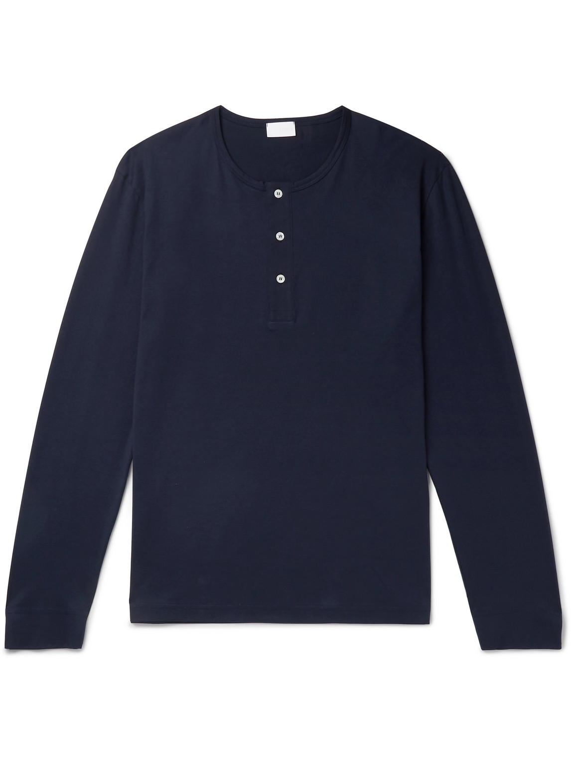 Håndværk Pima Cotton-jersey Henley Pyjama T-shirt In Blue