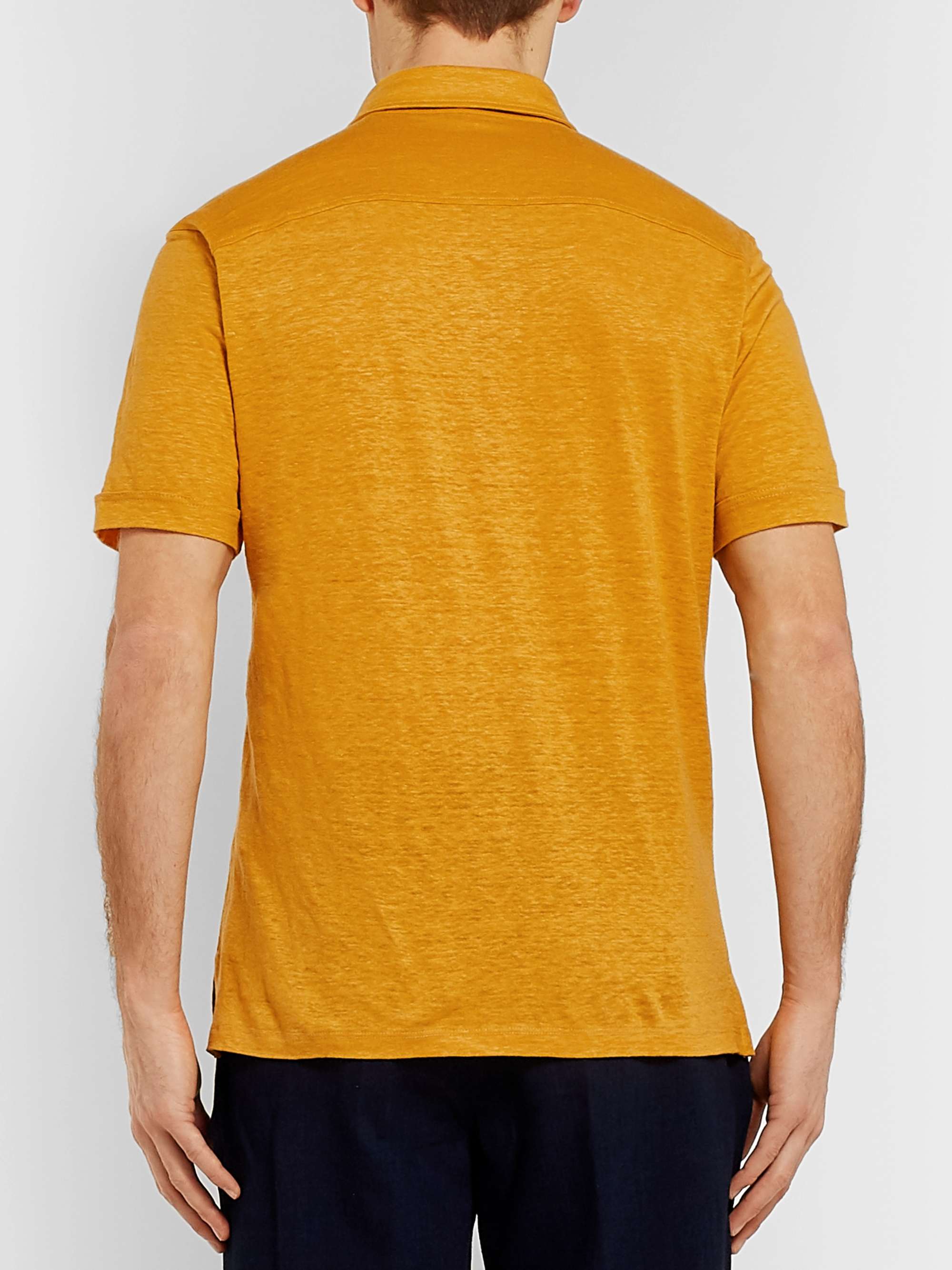 ZEGNA Mélange Linen Polo Shirt